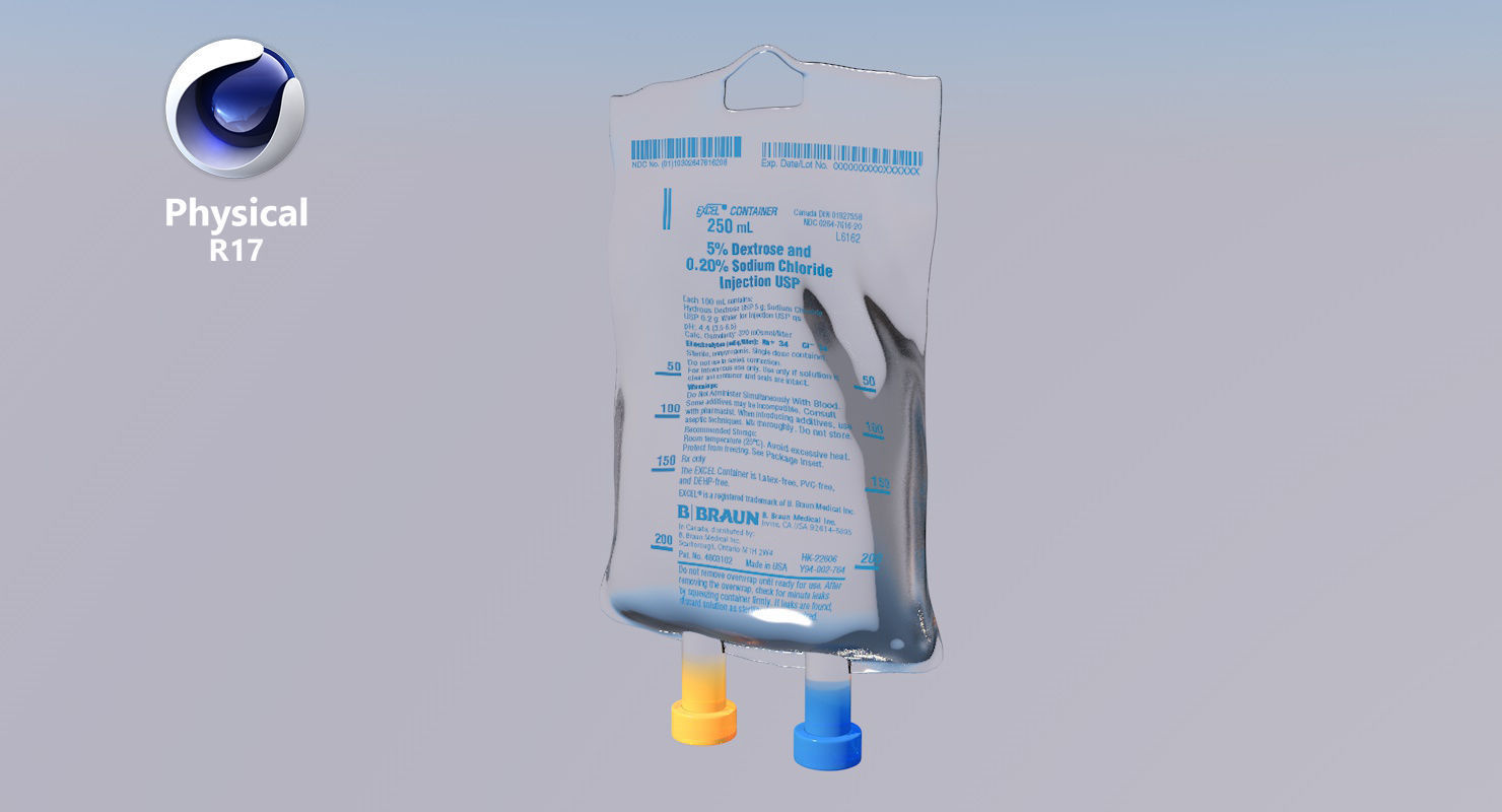 IV bag 250ml Low-poly 3D model_26