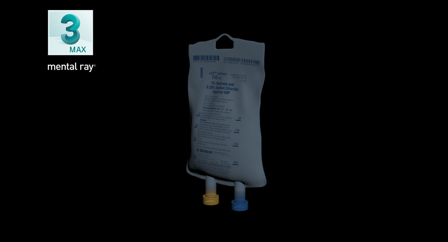 IV bag 250ml Low-poly 3D model_22