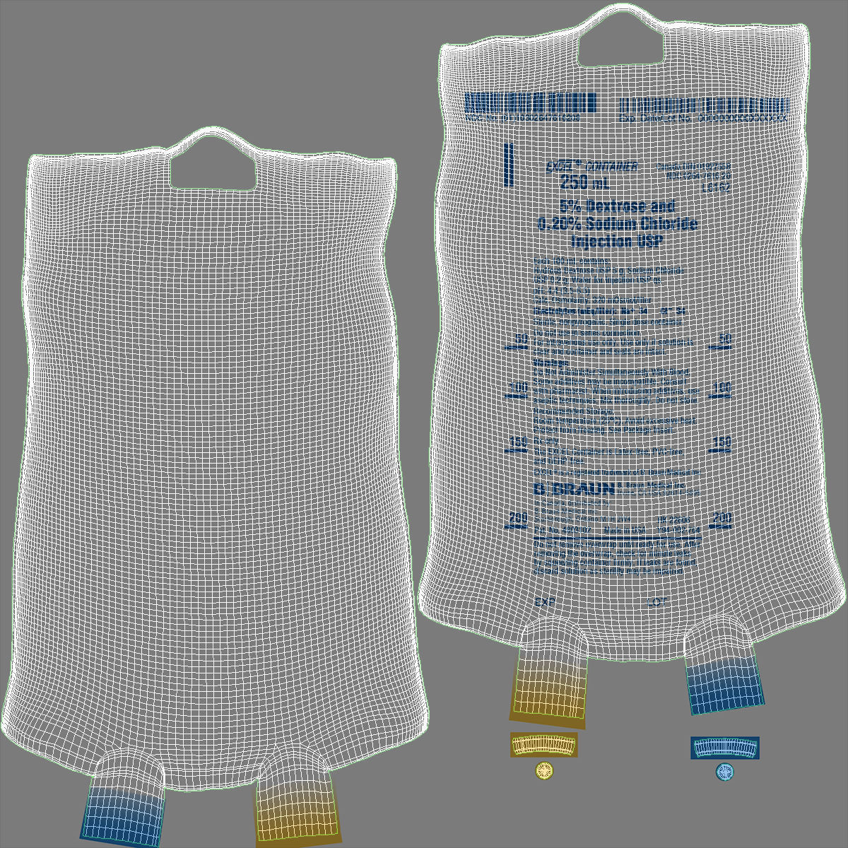 IV bag 250ml Low-poly 3D model_27