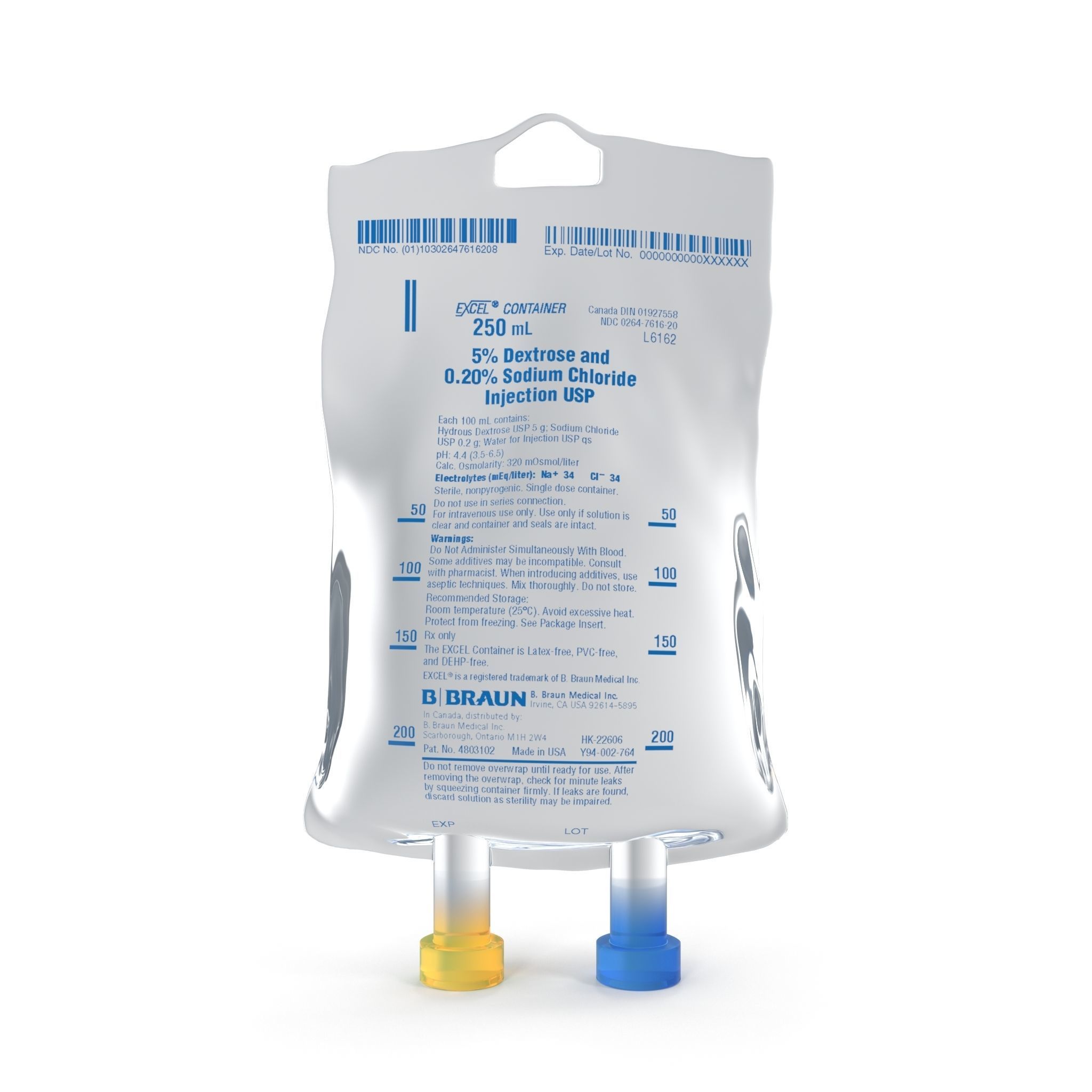 IV bag 250ml Low-poly 3D model_7