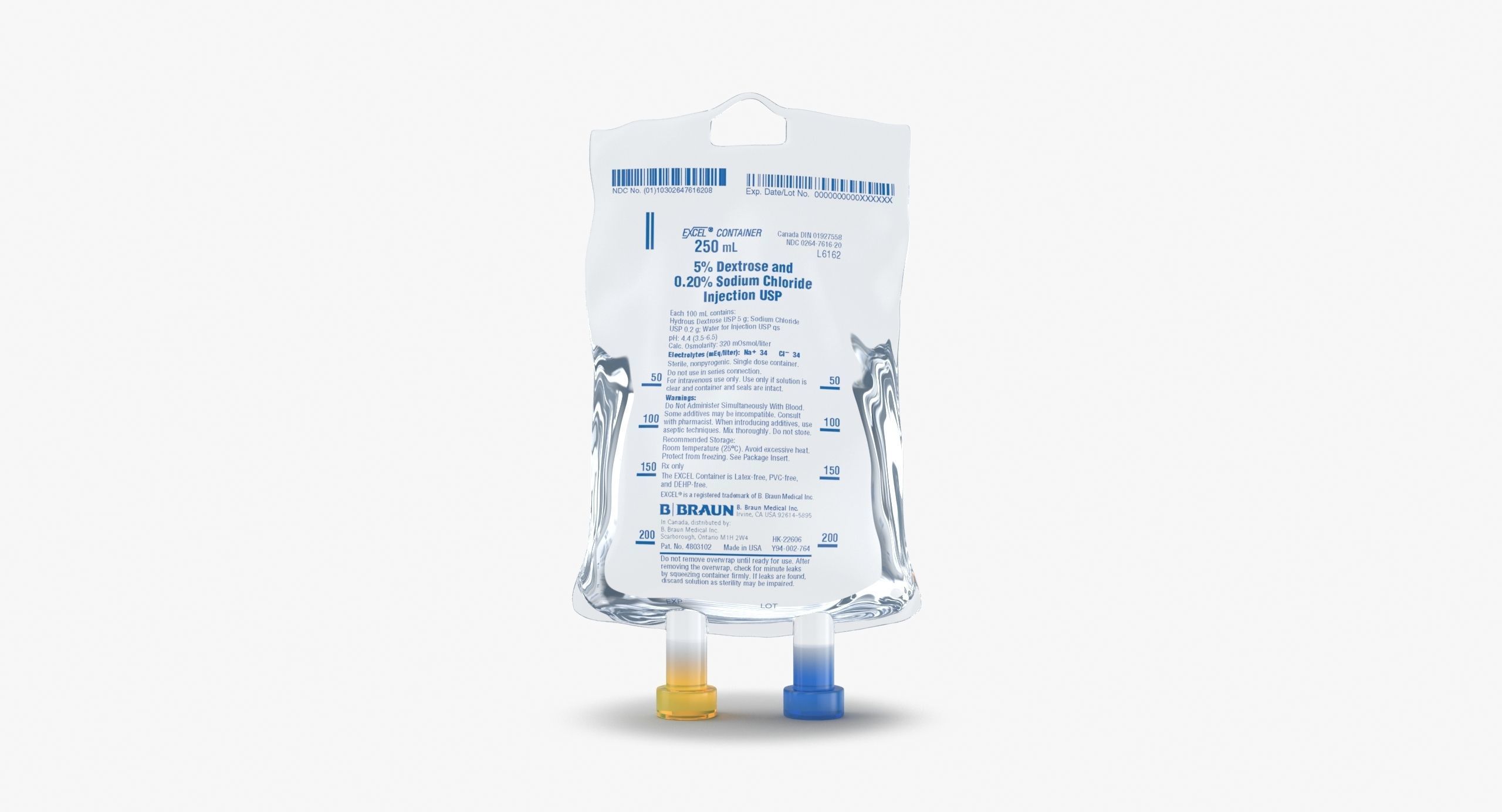 IV bag 250ml Low-poly 3D model_1