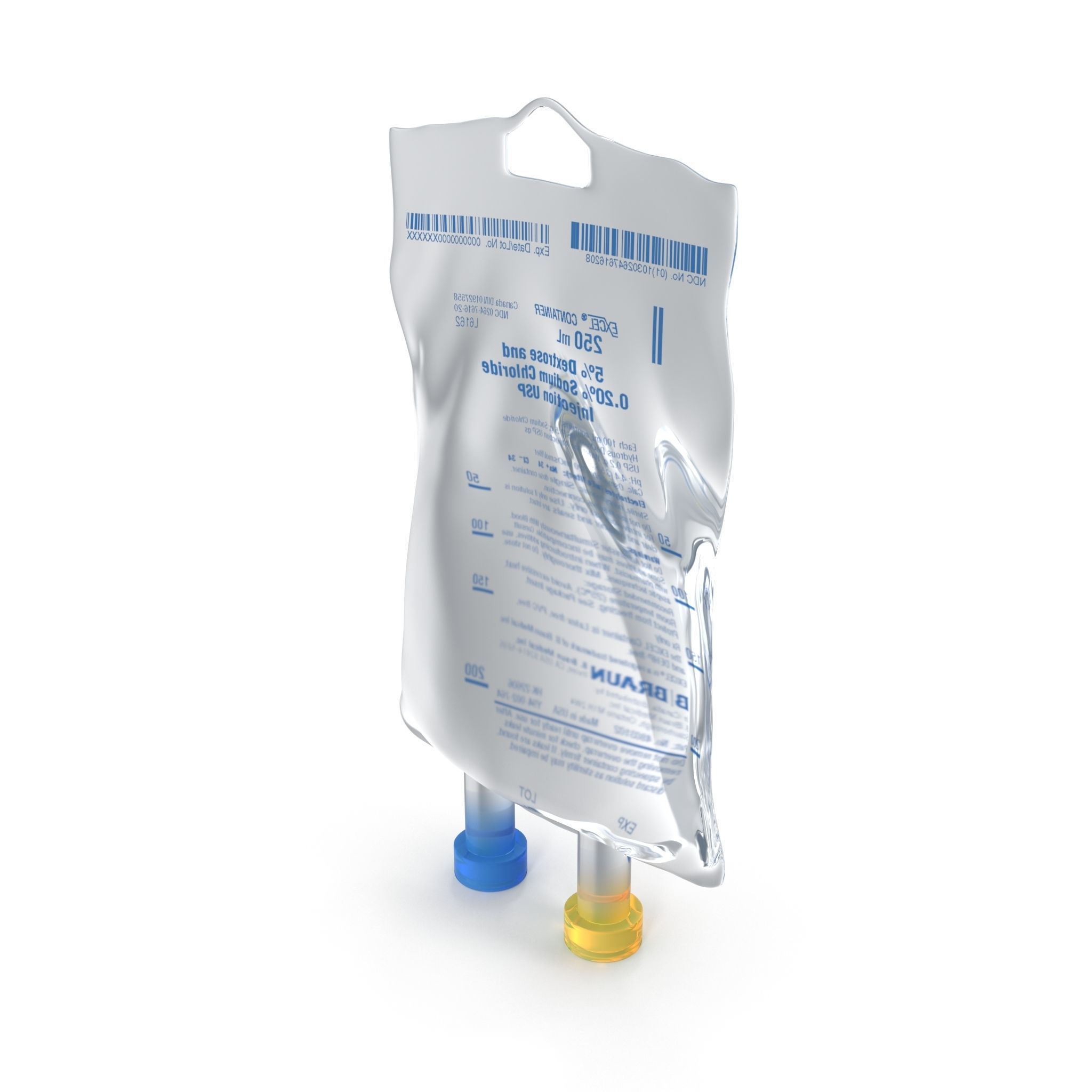IV bag 250ml Low-poly 3D model_6
