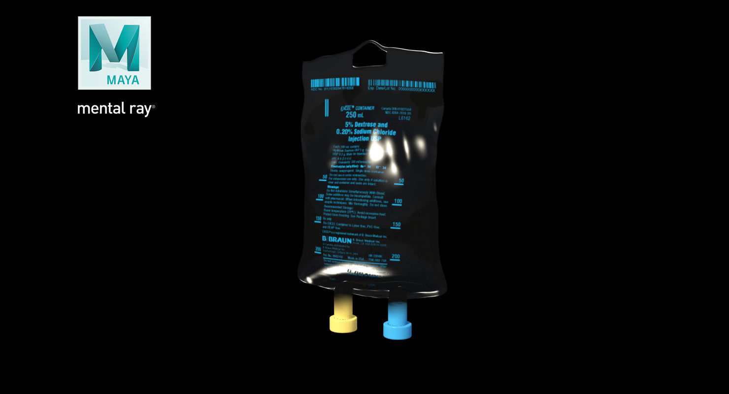 IV bag 250ml Low-poly 3D model_24