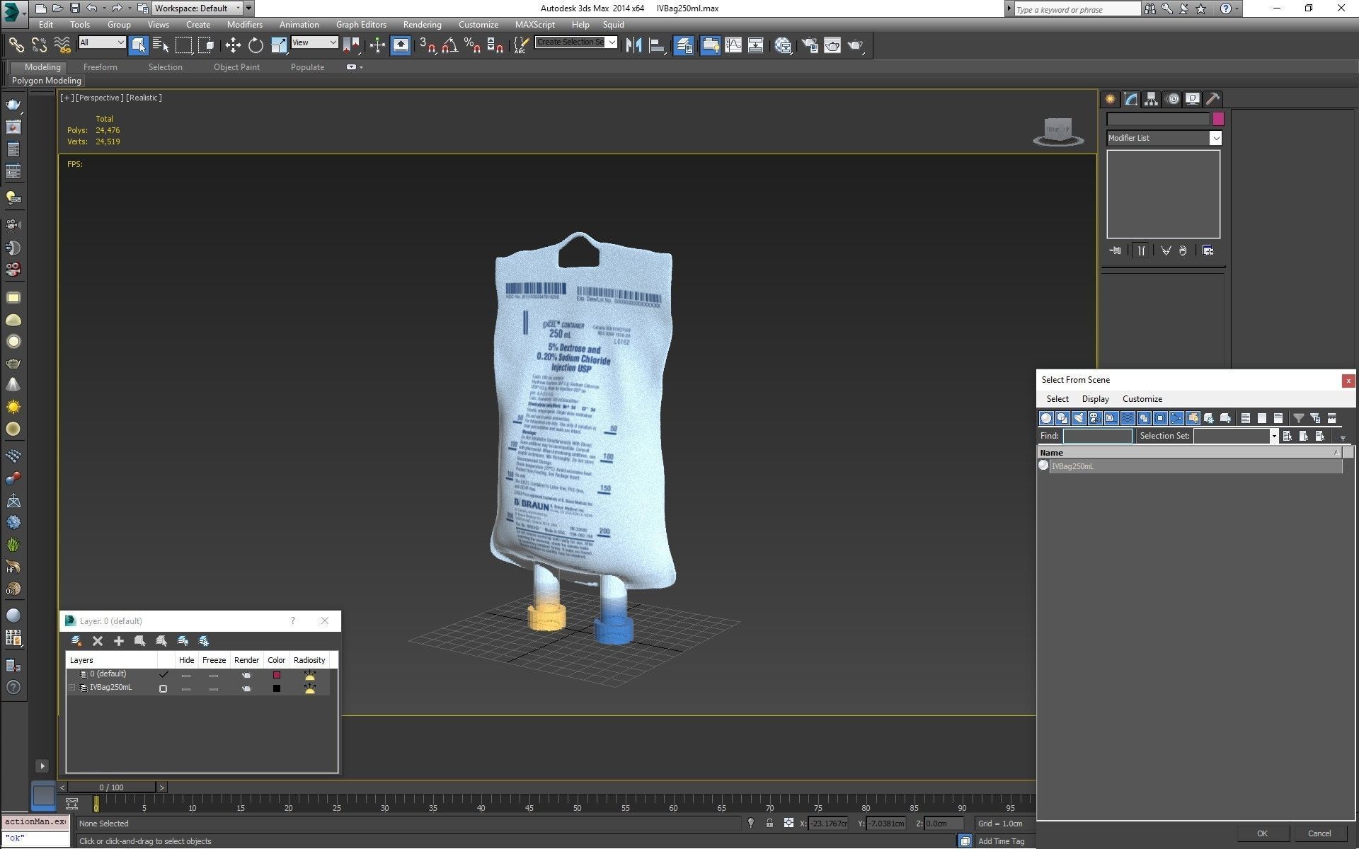 IV bag 250ml Low-poly 3D model_23