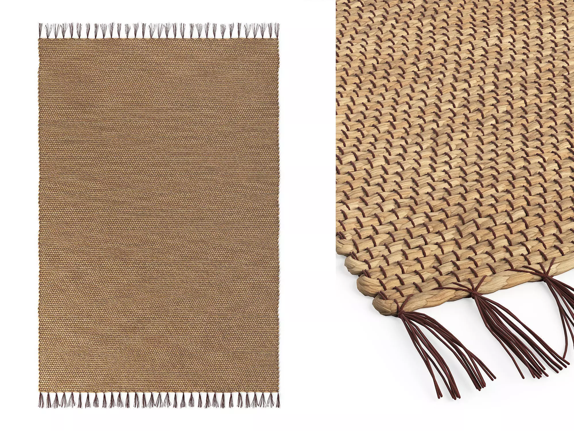 Willow Water Hyacinth Rug 215x150cm RendezVousDeco 3D model_0