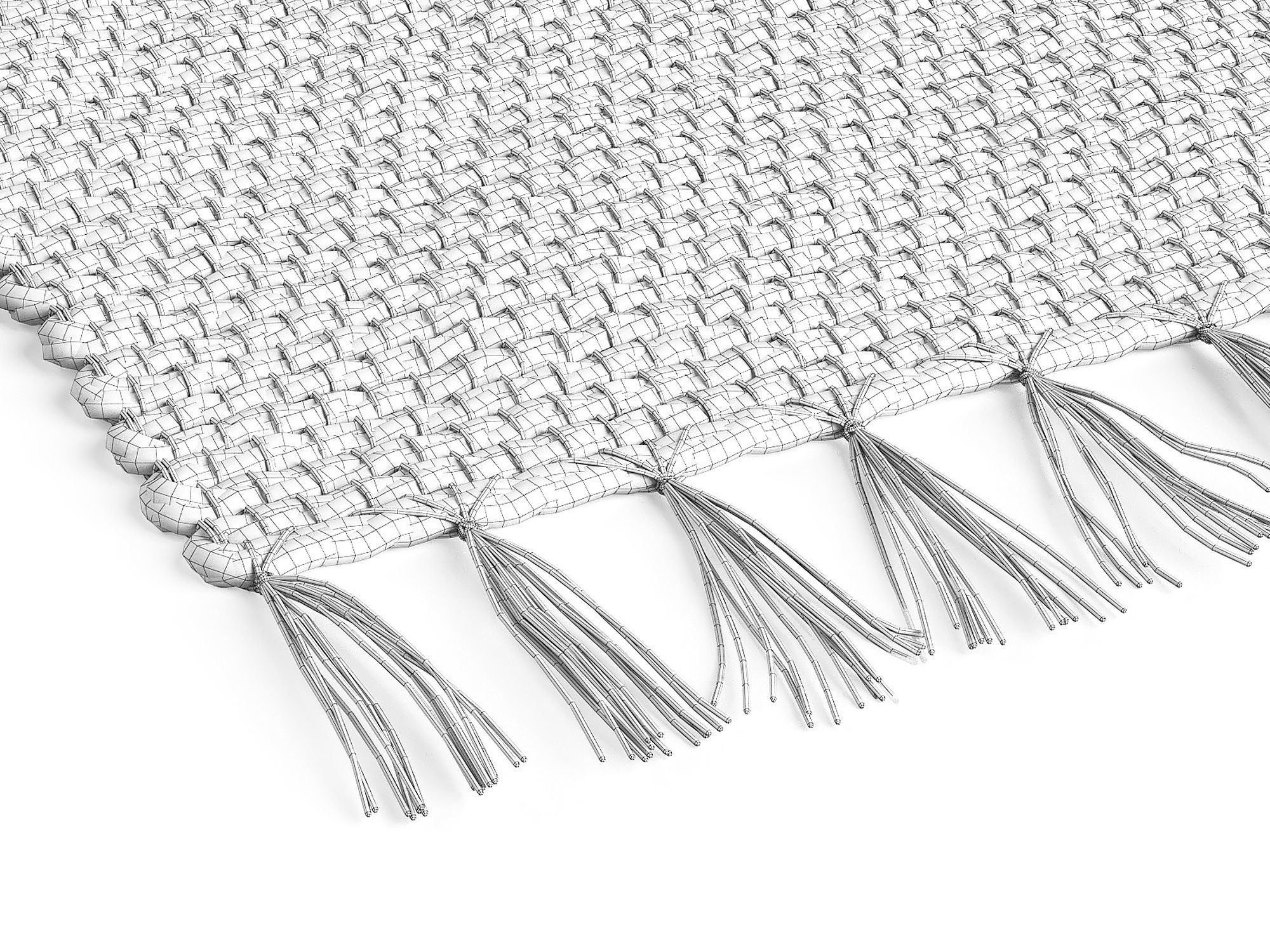 Willow Water Hyacinth Rug 215x150cm RendezVousDeco 3D model_10