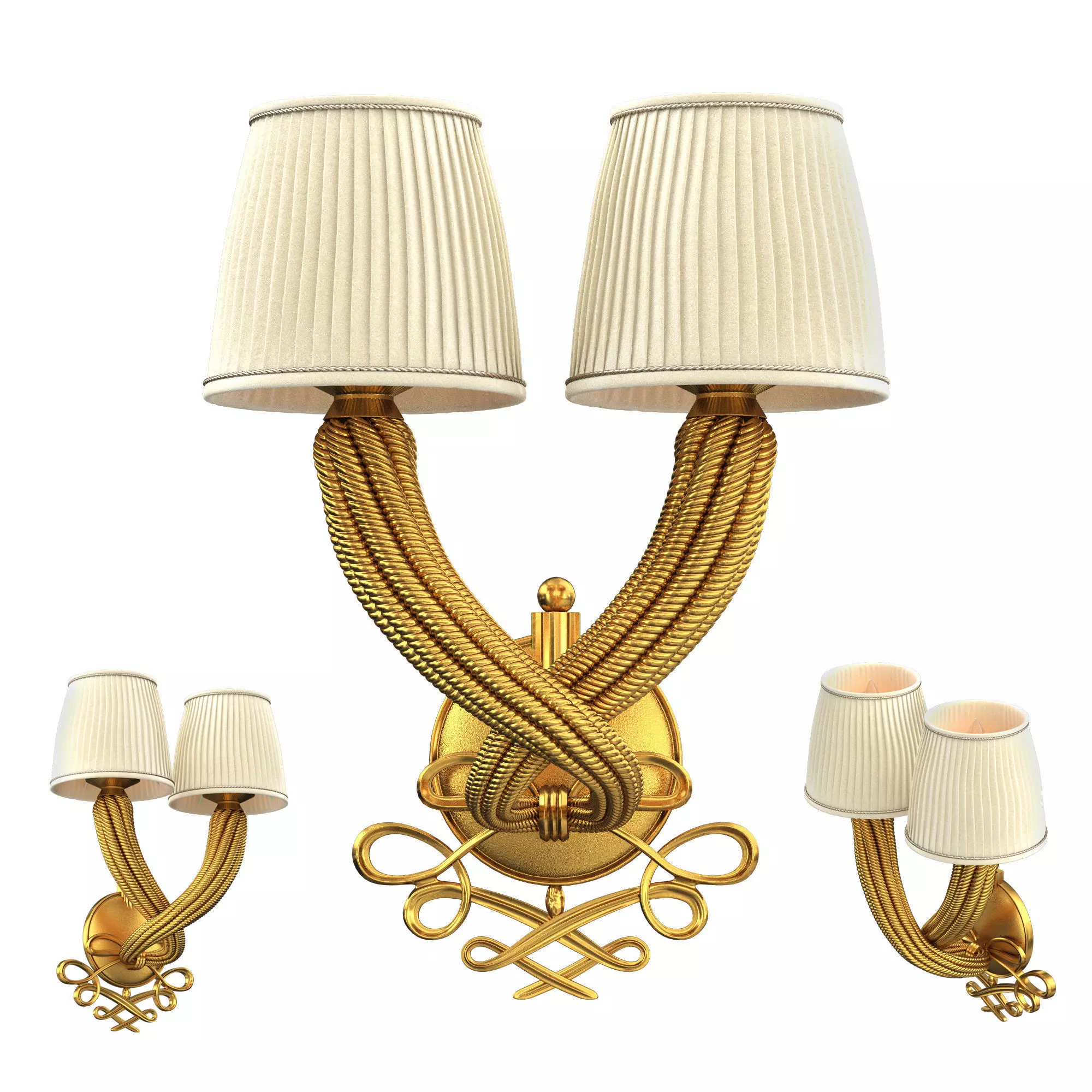 JULES AND ANDRE LELEU DOUBLE TORSADE SCONCES 3D model
