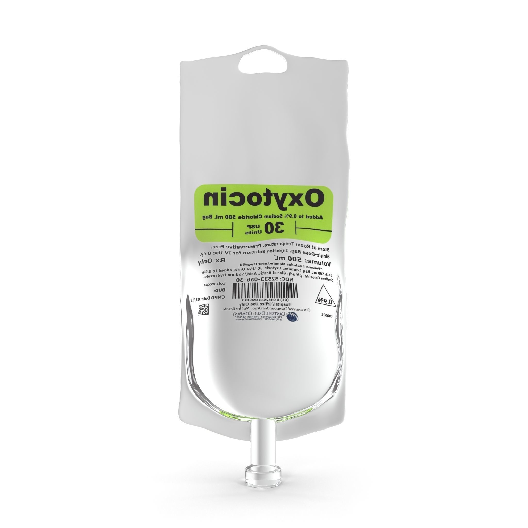 IV bag 500ml Low-poly 3D model_9