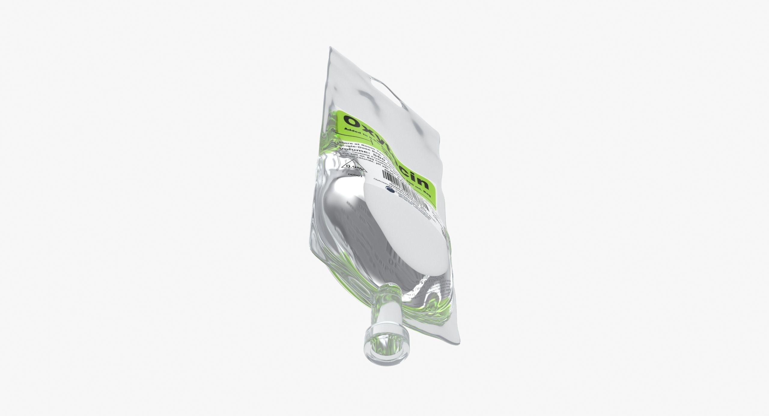 IV bag 500ml Low-poly 3D model_3