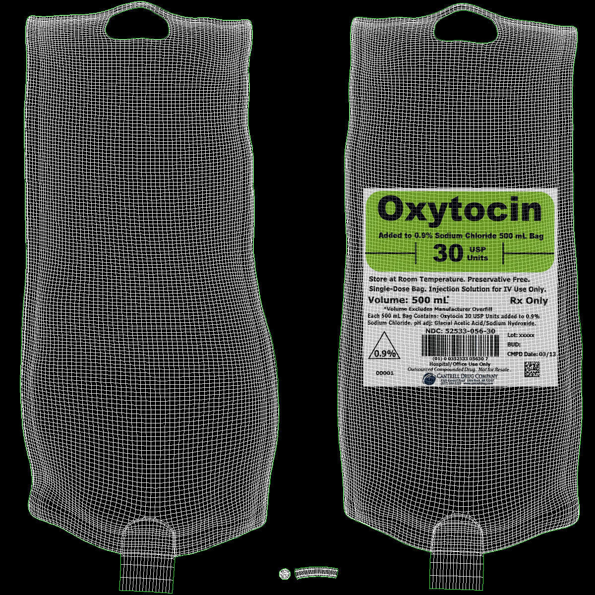 IV bag 500ml Low-poly 3D model_27