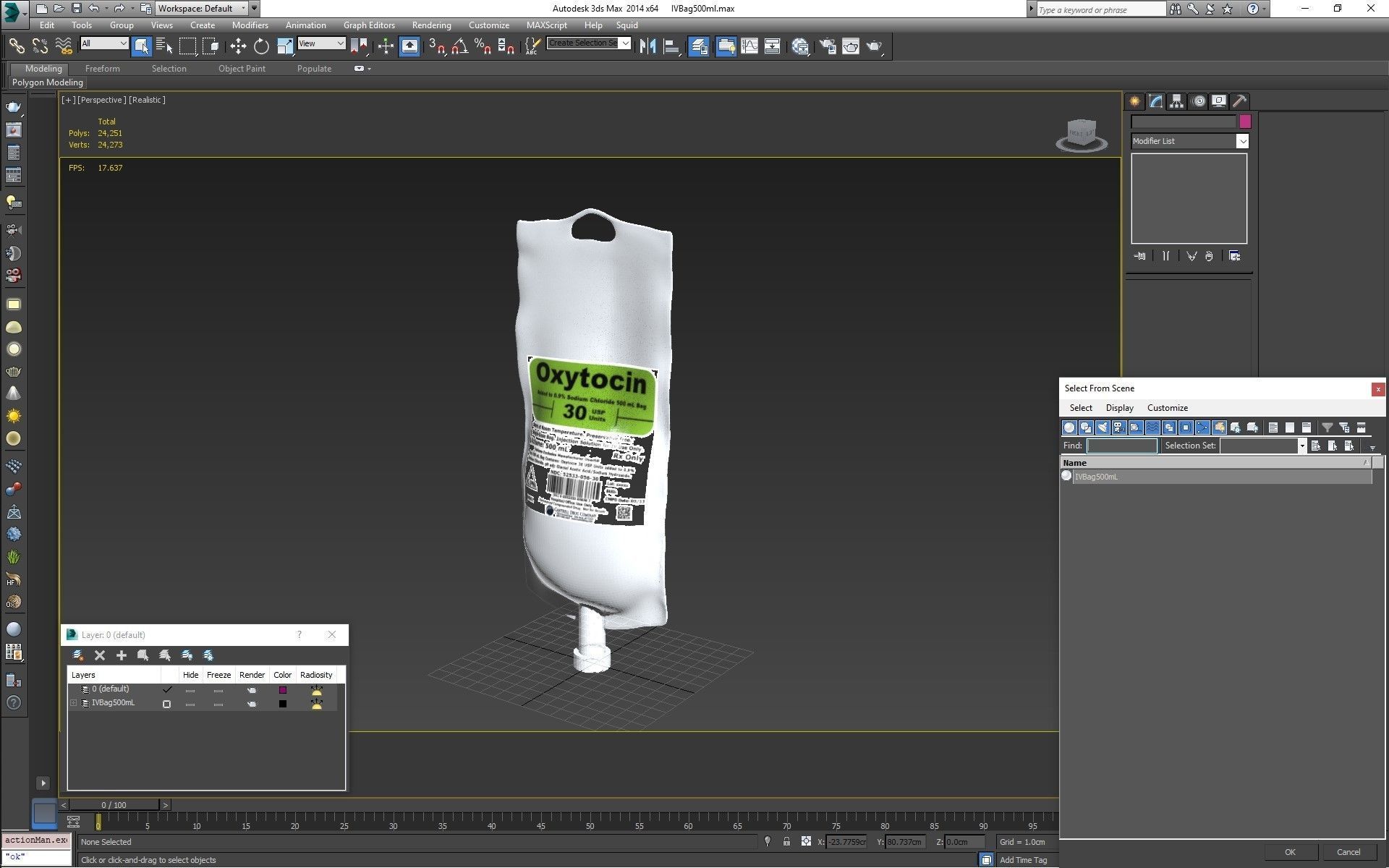 IV bag 500ml Low-poly 3D model_23