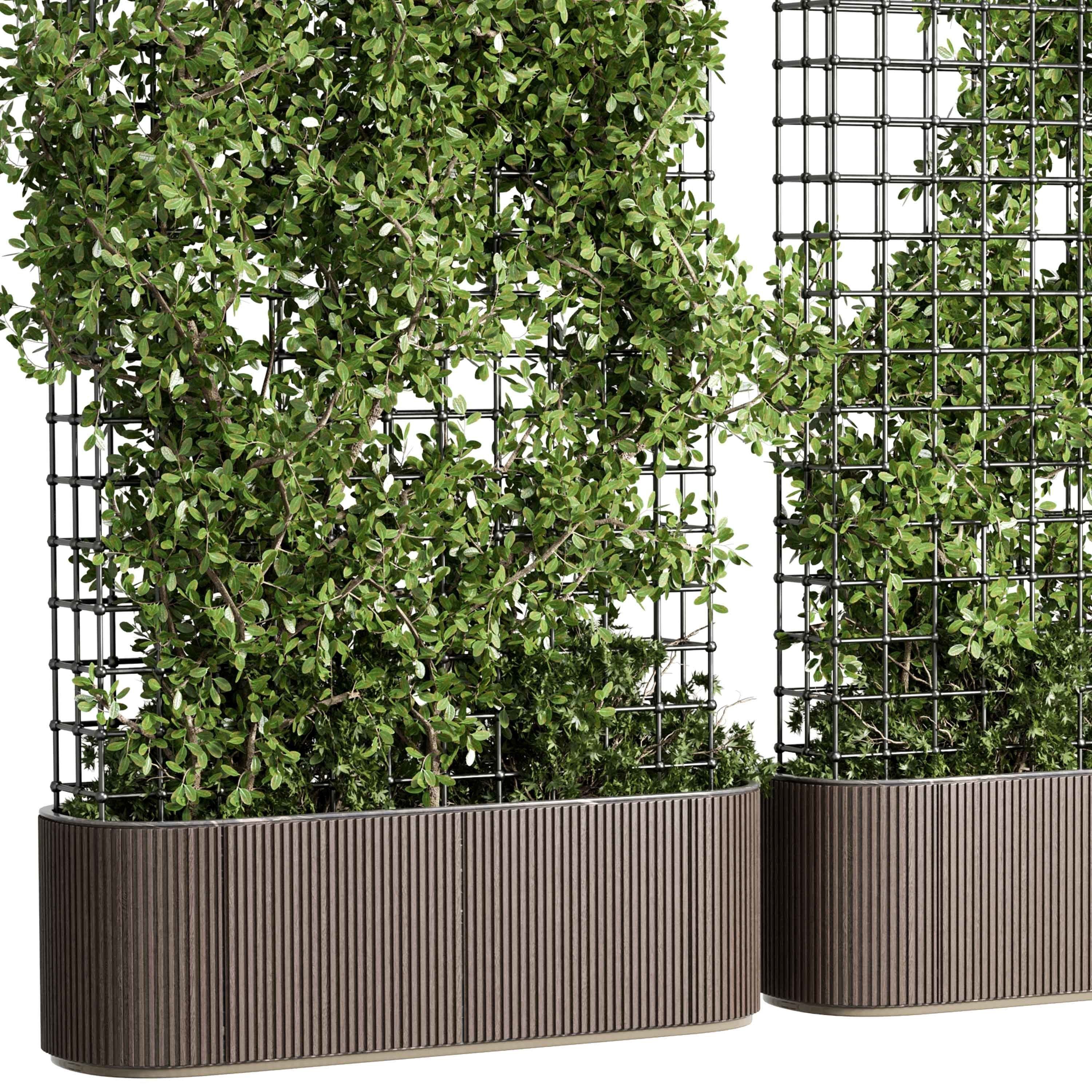 Vertical Garden Partiton Set 493 - Ivy on the fence 3D model_2
