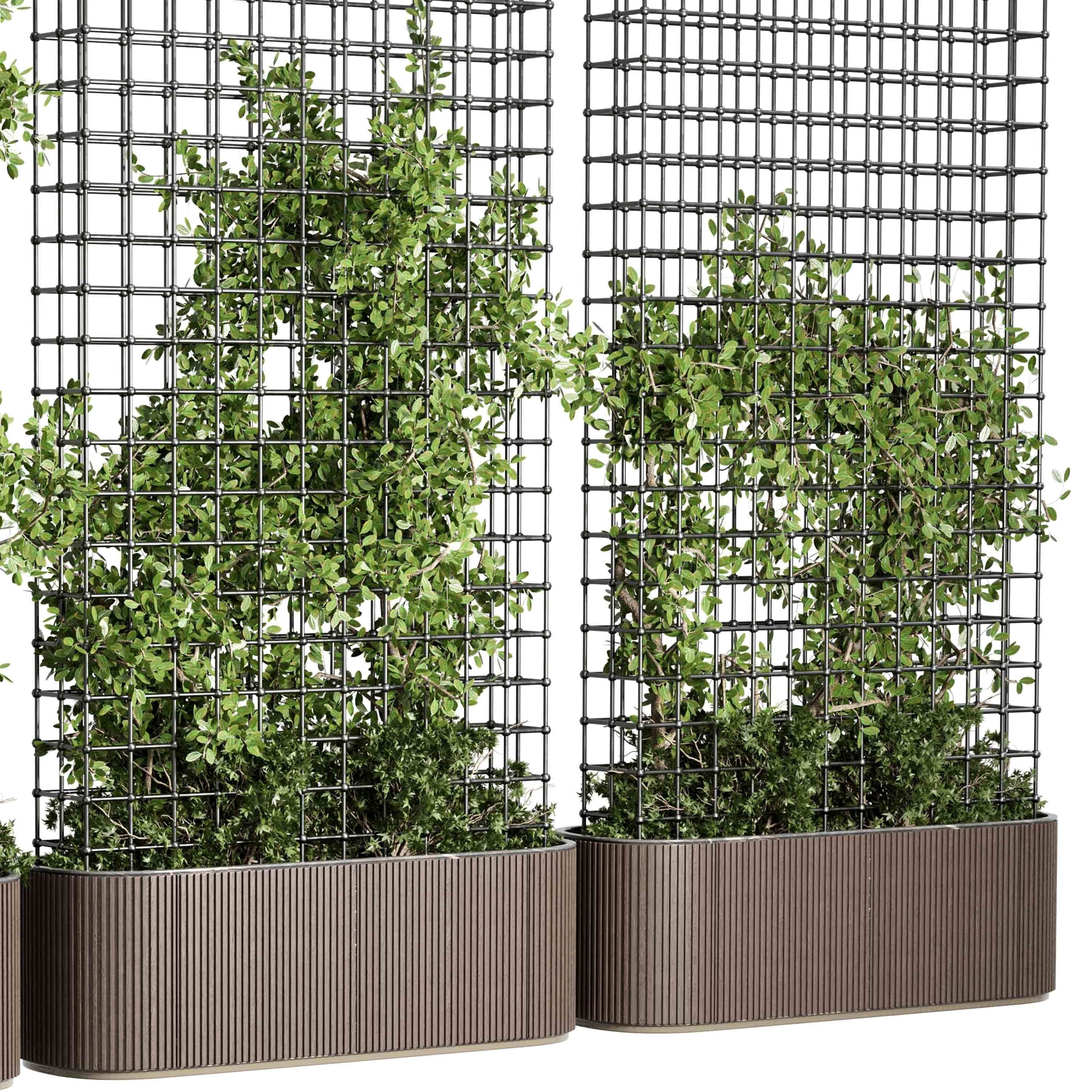 Vertical Garden Partiton Set 493 - Ivy on the fence 3D model_4