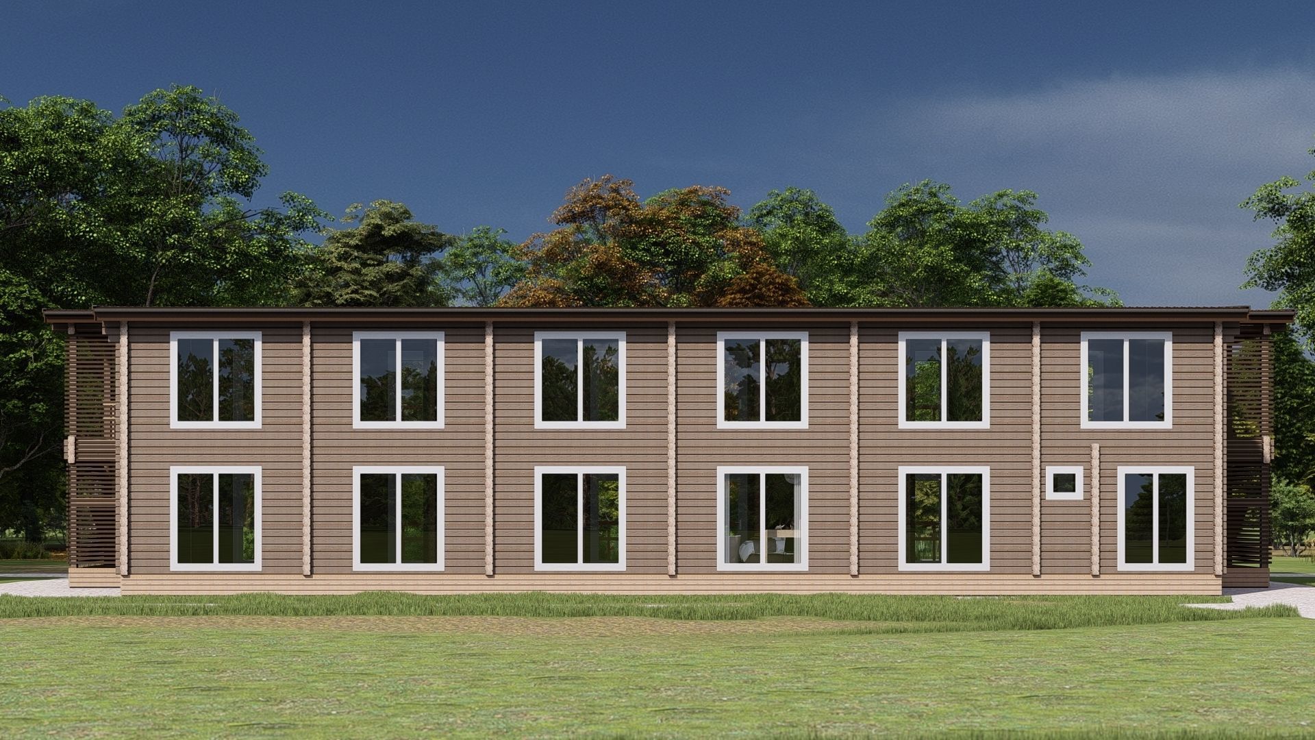 3D model of a wooden hotel 3D model_6