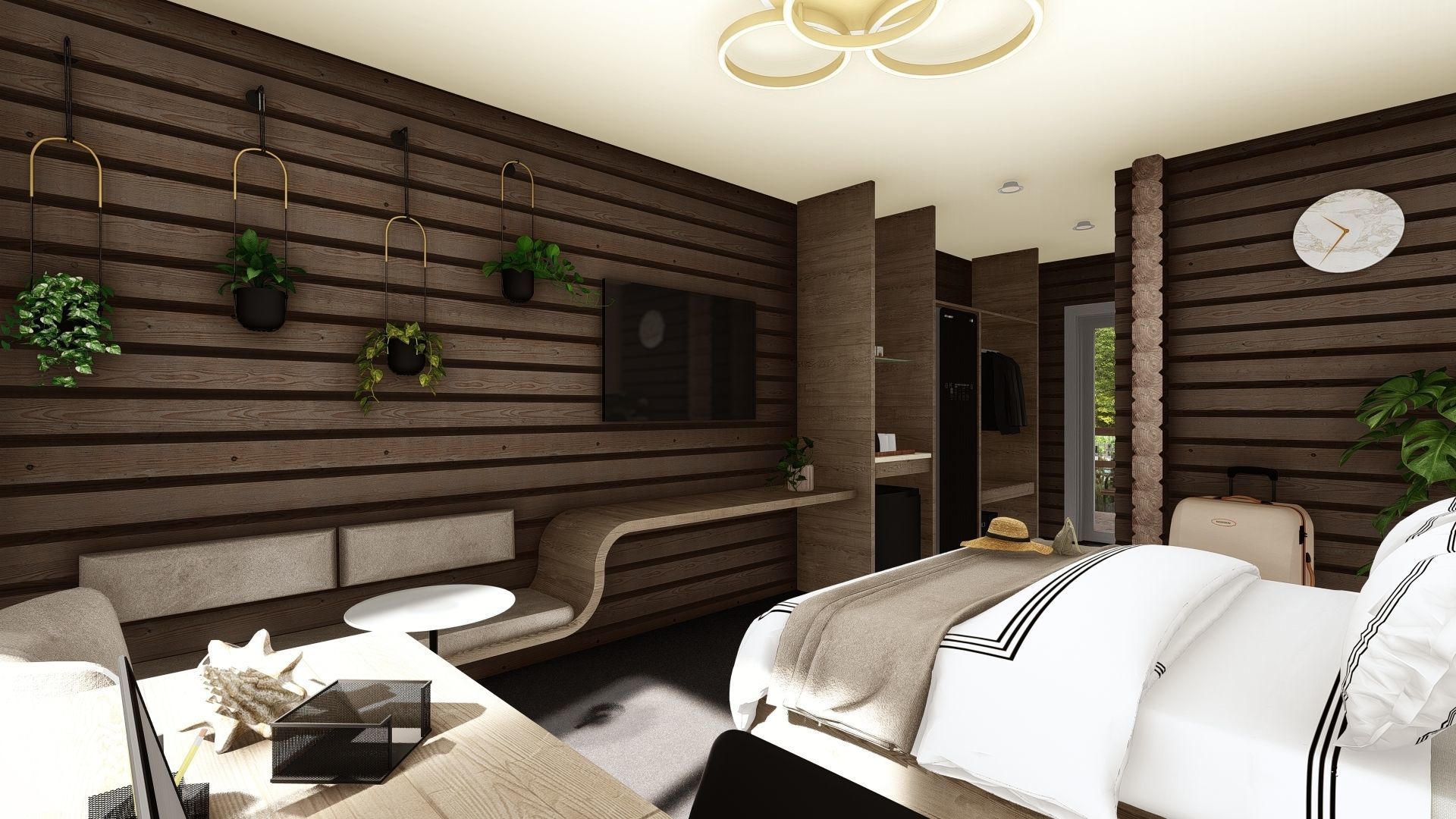 3D model of a wooden hotel 3D model_10