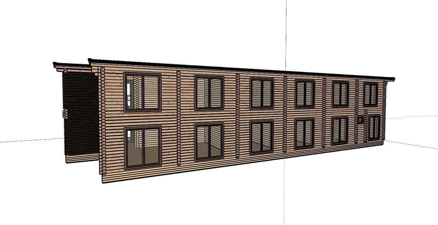 3D model of a wooden hotel 3D model_13