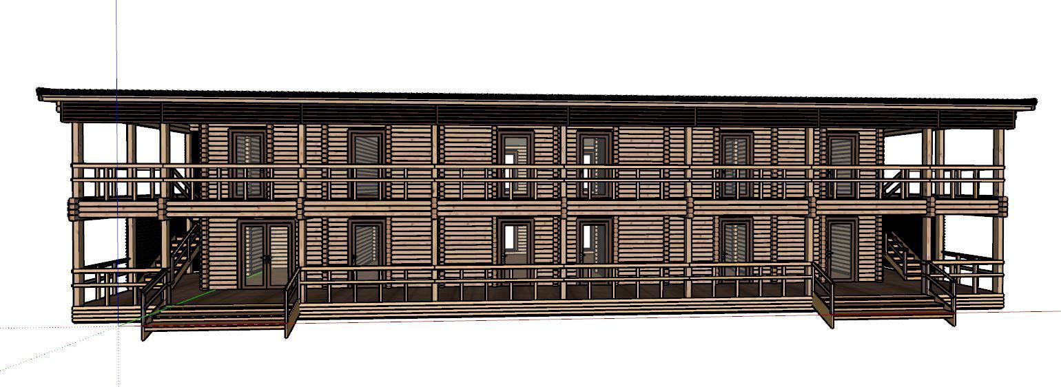 3D model of a wooden hotel 3D model_12