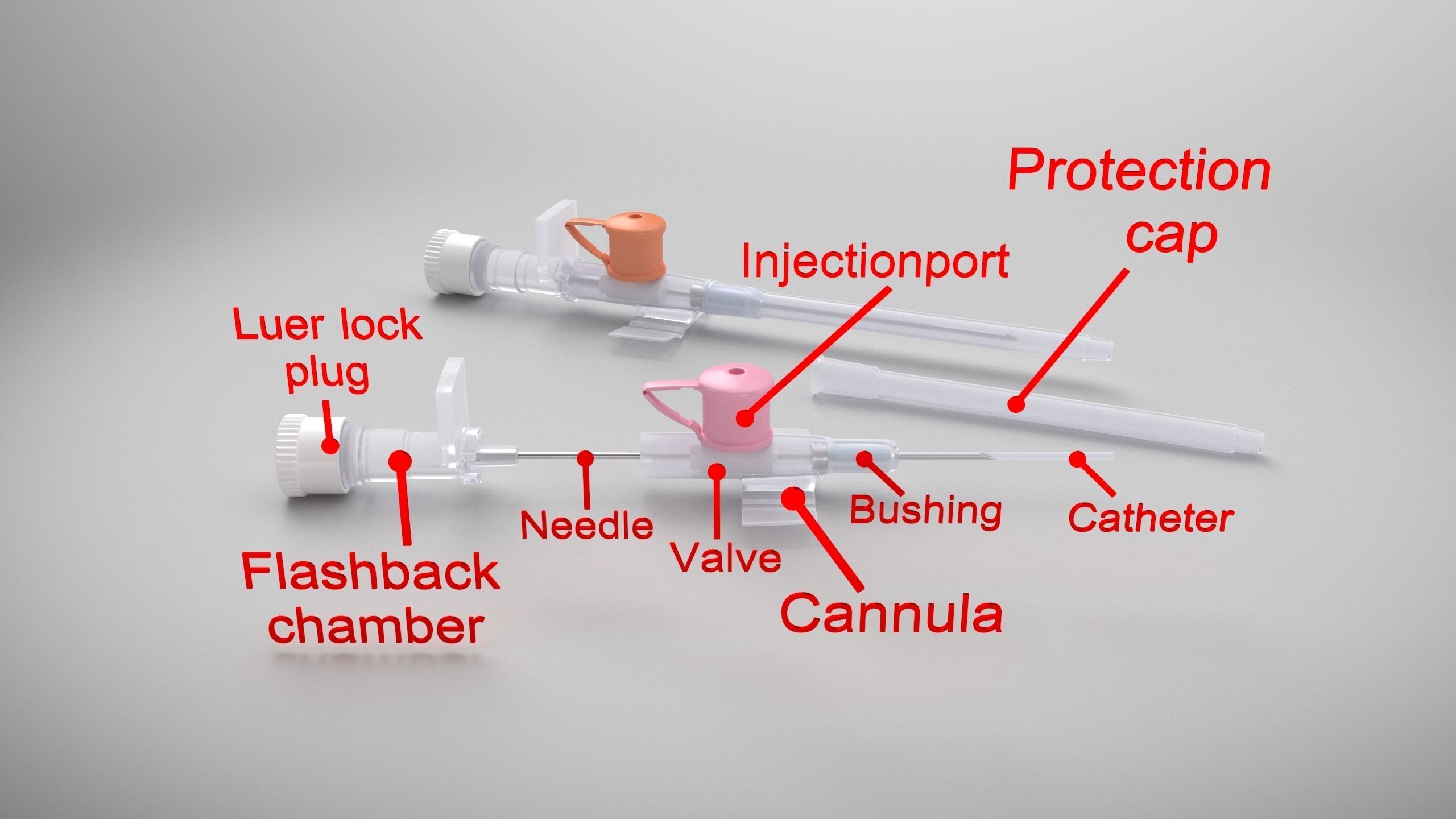 Peripheral Venous Catheter Low-poly 3D model_1