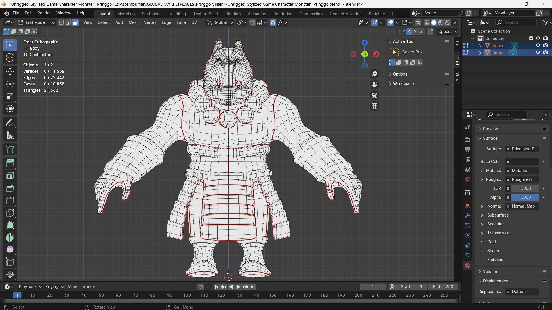 Low poly - Stylized Game Character Monster - Pringgo Low-poly 3D model_4