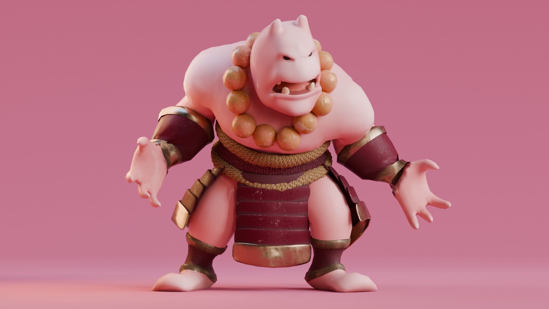 Low poly - Stylized Game Character Monster - Pringgo Low-poly 3D model_1