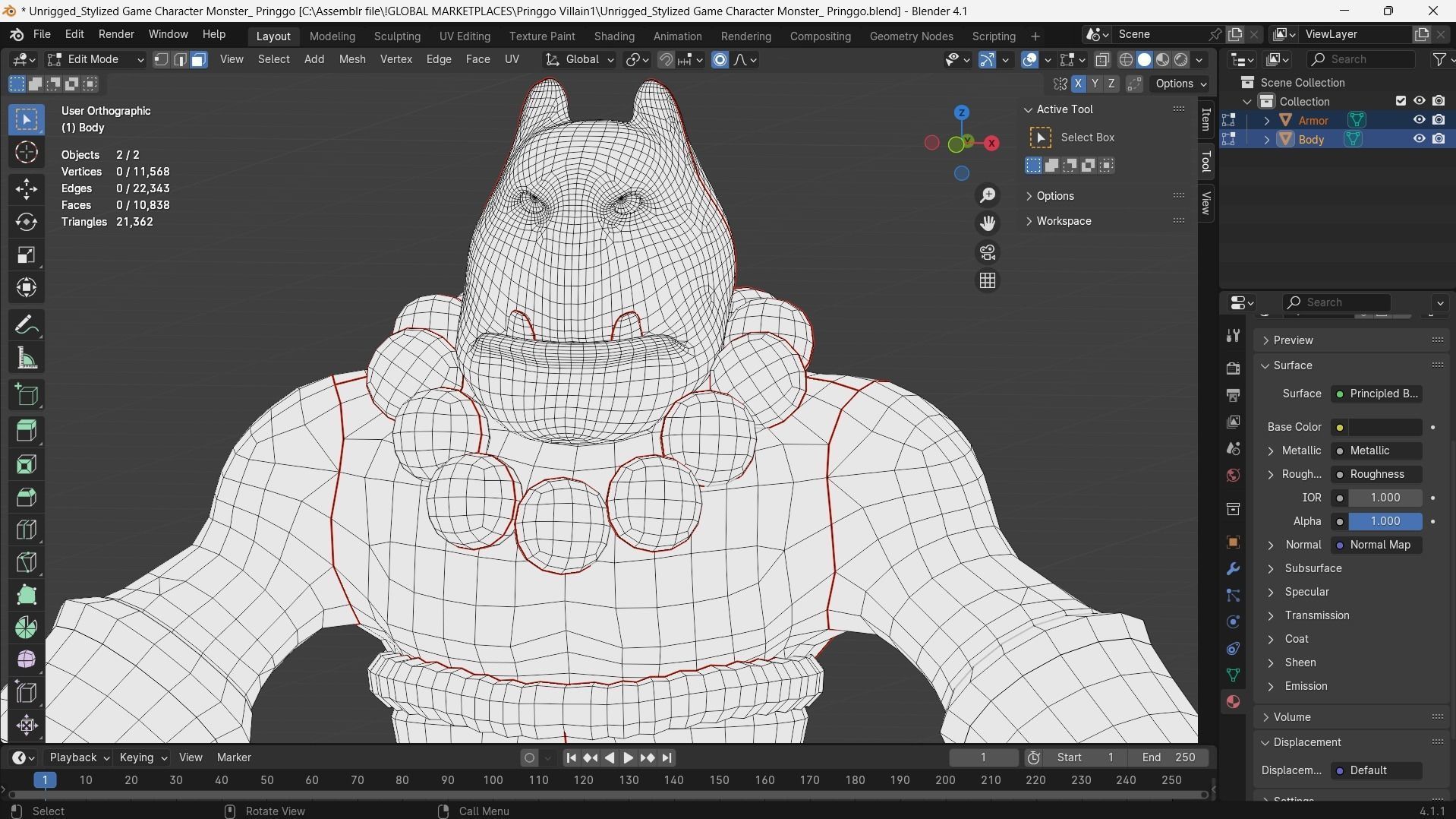 Low poly - Stylized Game Character Monster - Pringgo Low-poly 3D model_3