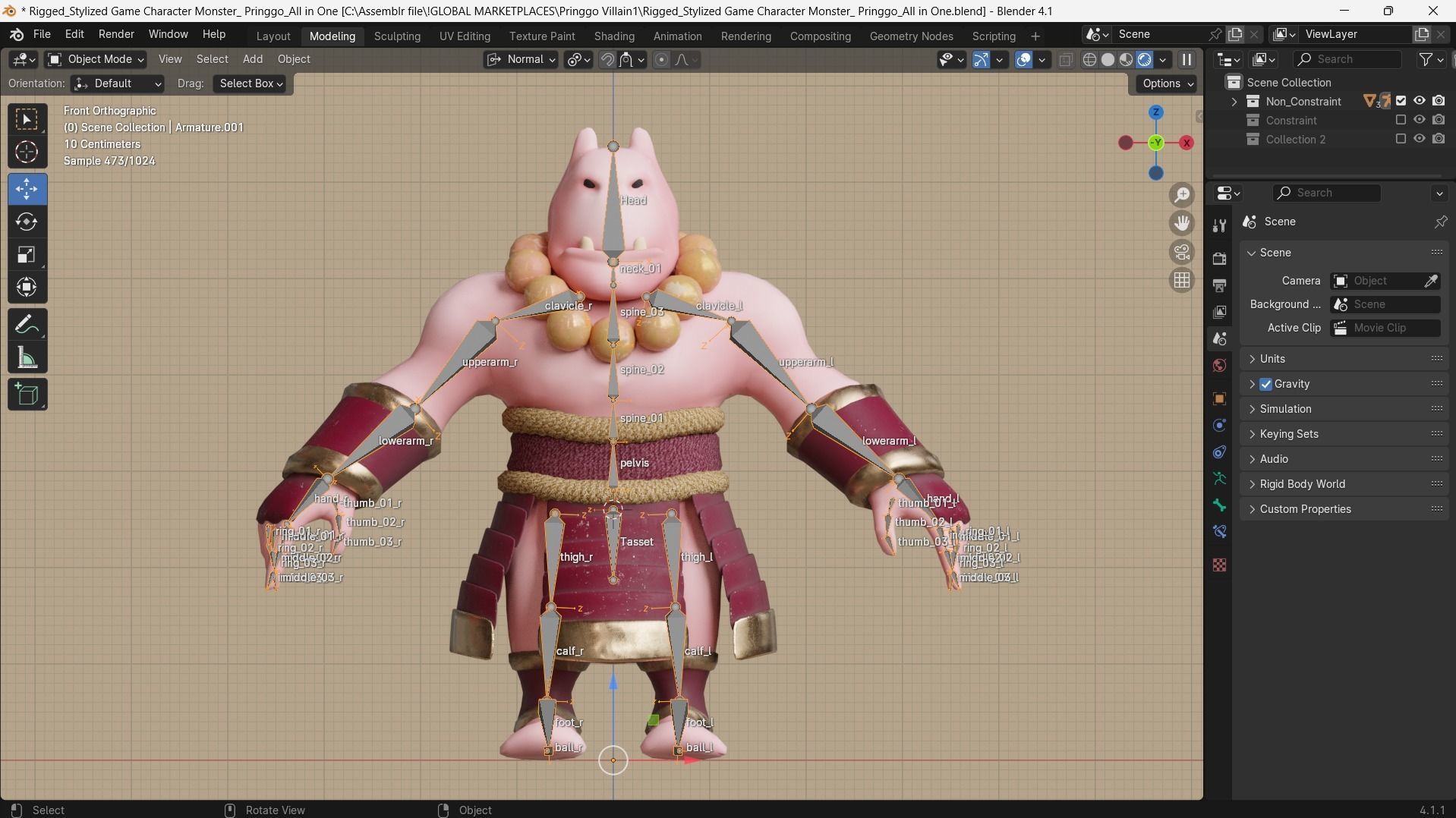 Low poly - Stylized Game Character Monster - Pringgo Low-poly 3D model_8