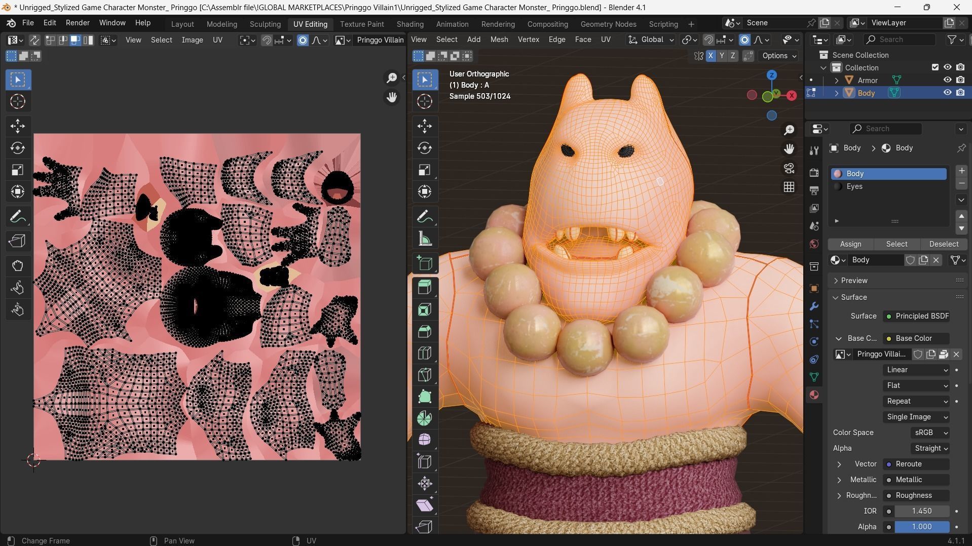 Low poly - Stylized Game Character Monster - Pringgo Low-poly 3D model_6