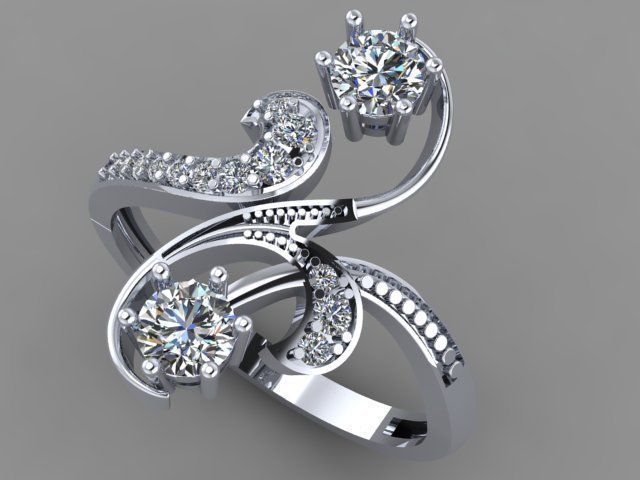 Gold ring 3D print model_1