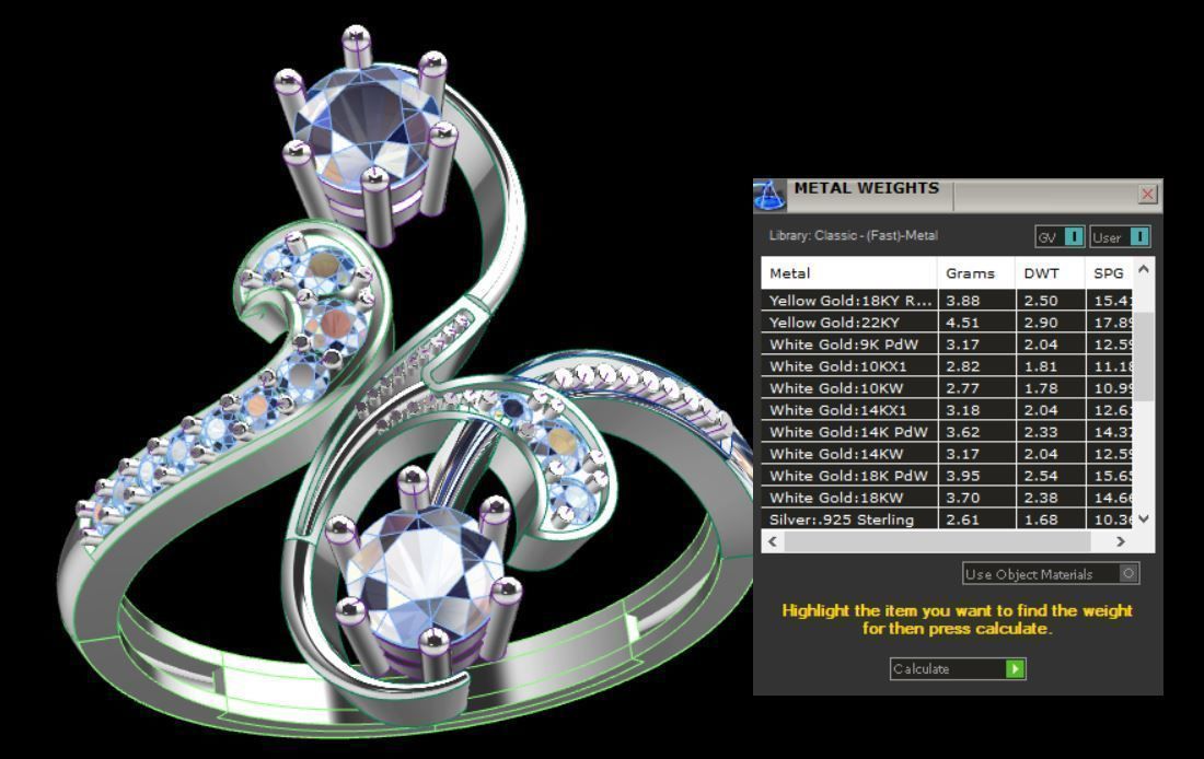 Gold ring 3D print model_7