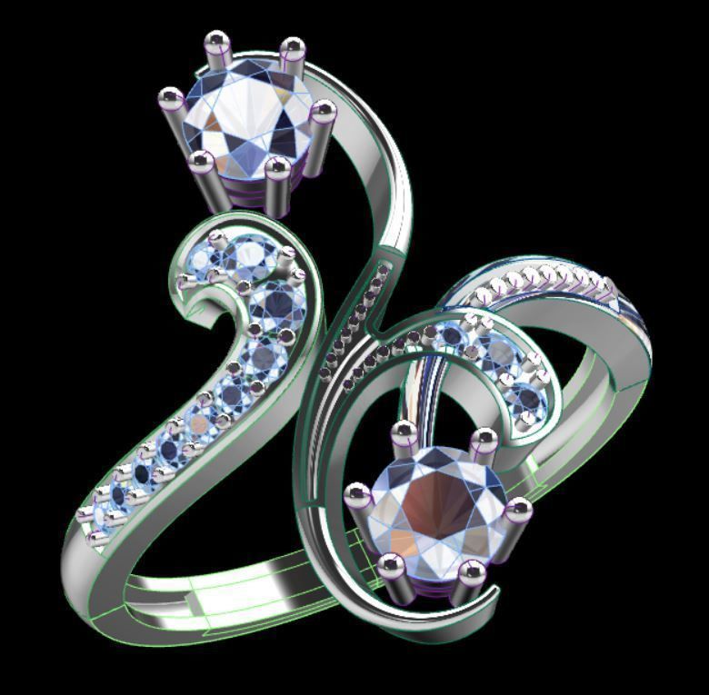 Gold ring 3D print model_5