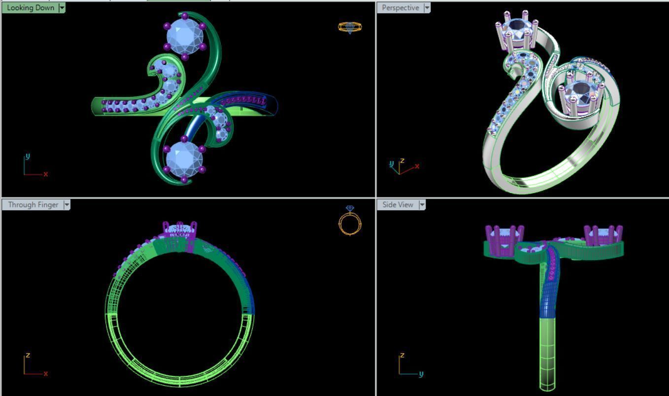 Gold ring 3D print model_6