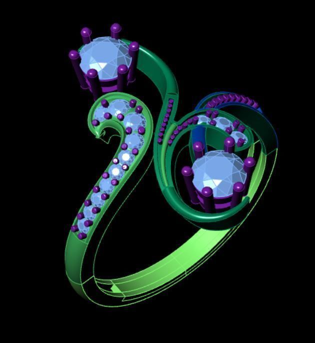 Gold ring 3D print model_3