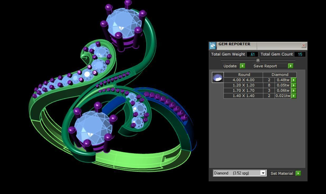 Gold ring 3D print model_8