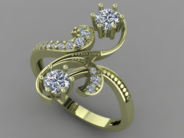 Gold ring 3D print model_2