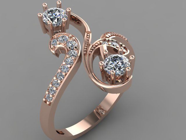 Gold ring 3D print model_9