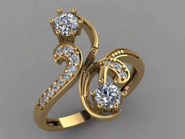 Gold ring 3D print model_0