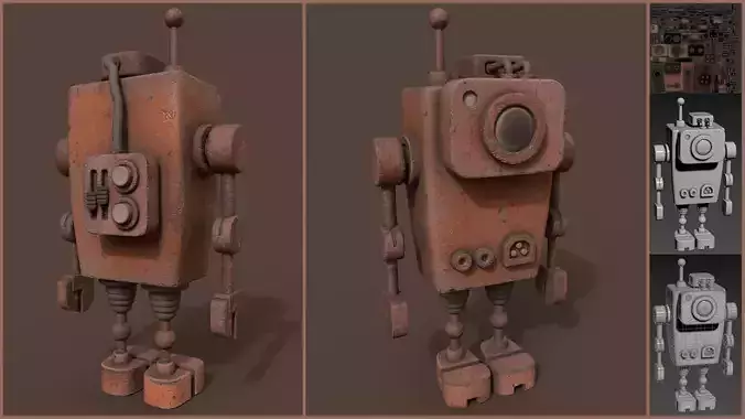 Stylized Witness Robot Low-poly 3D model
