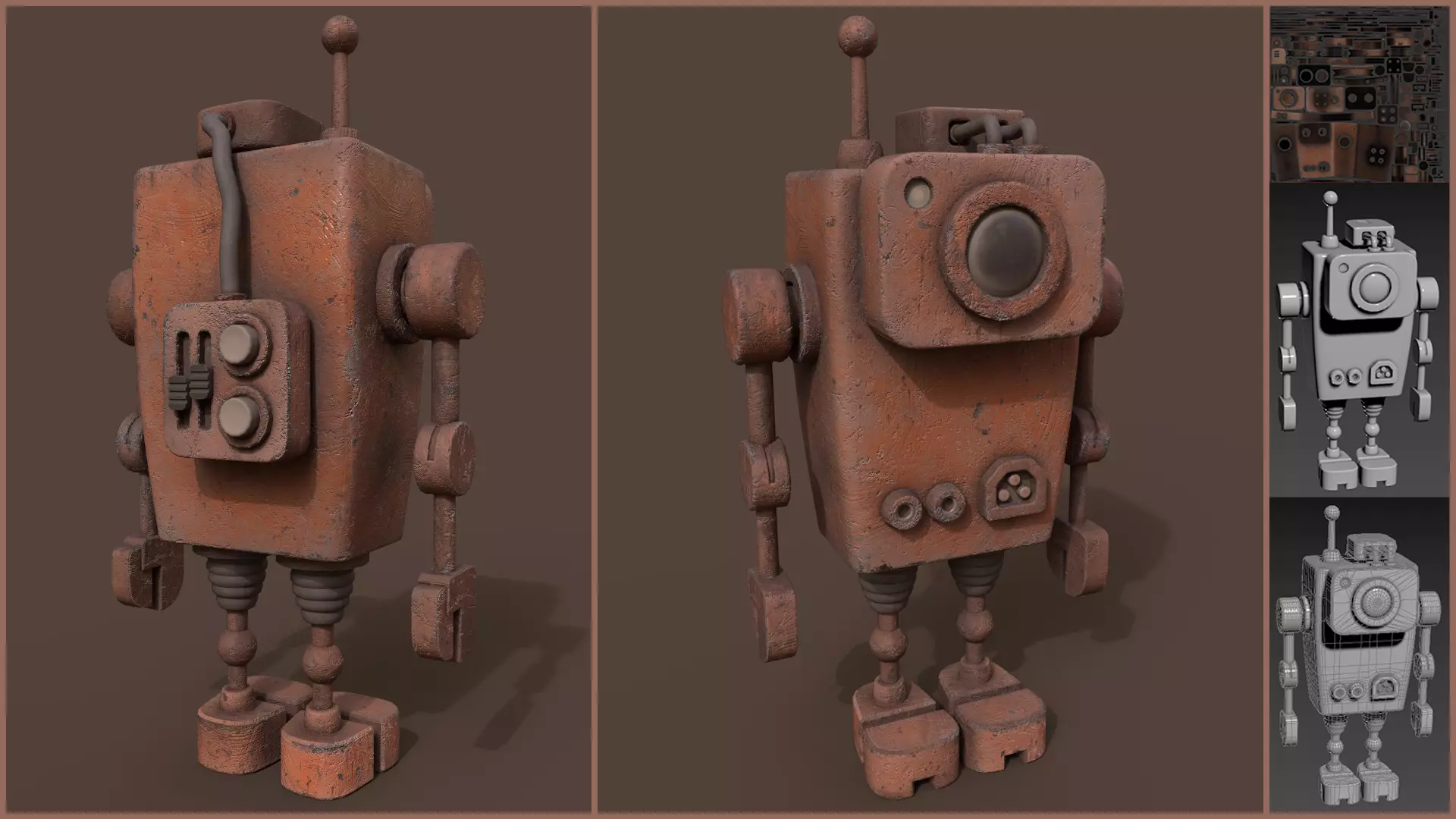 Stylized Witness Robot Low-poly 3D model_0