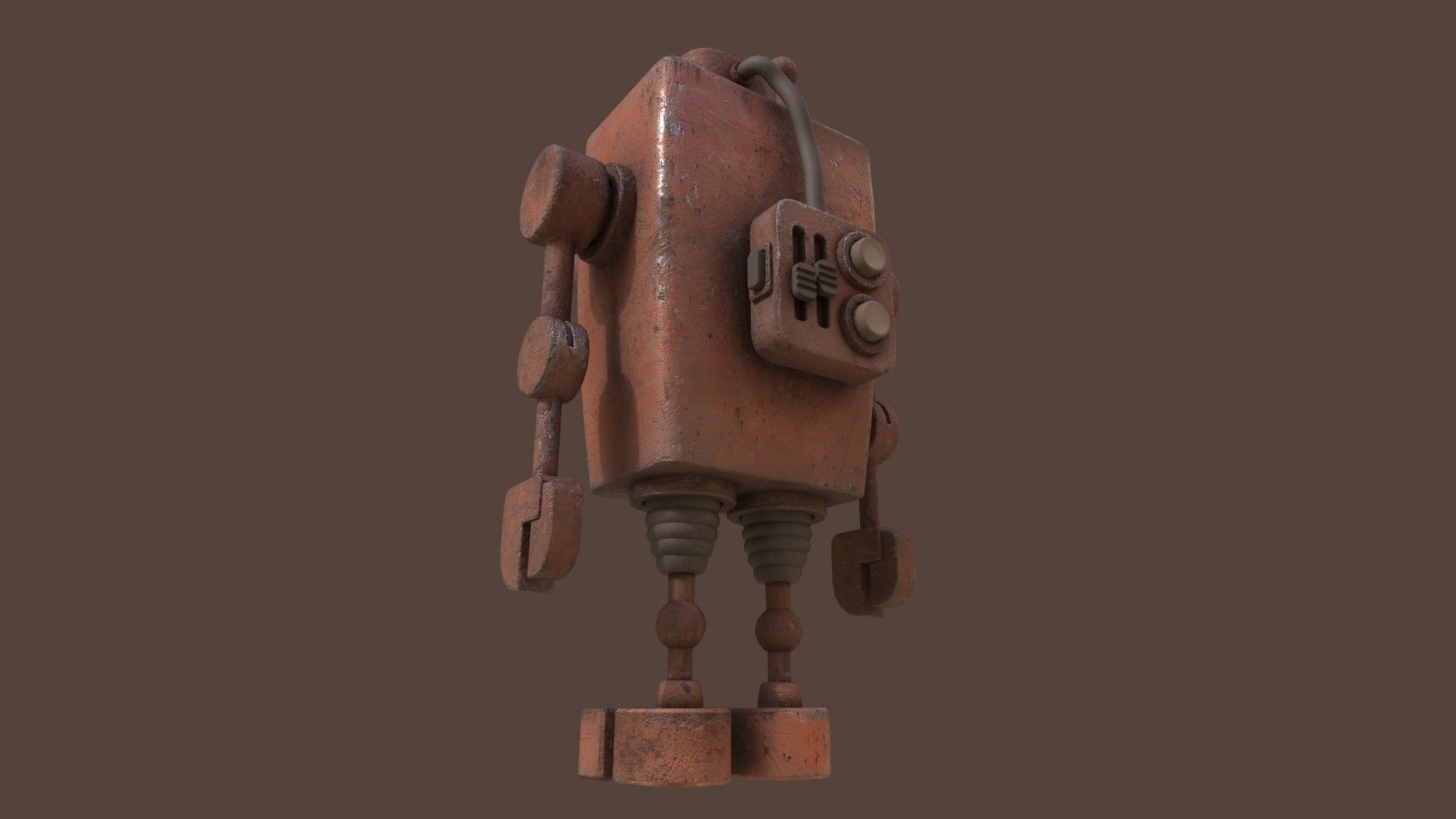 Stylized Witness Robot Low-poly 3D model_10