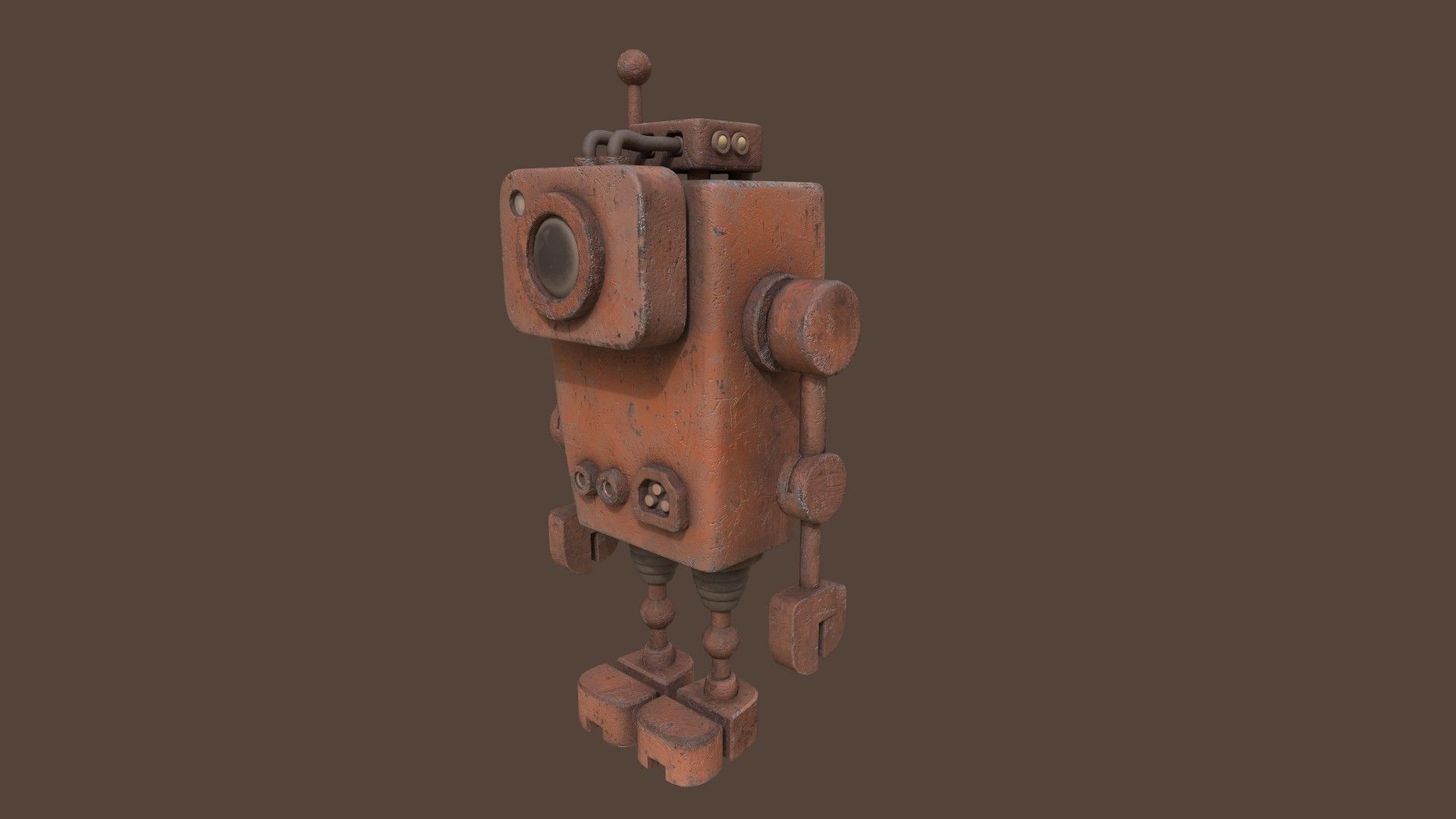 Stylized Witness Robot Low-poly 3D model_6
