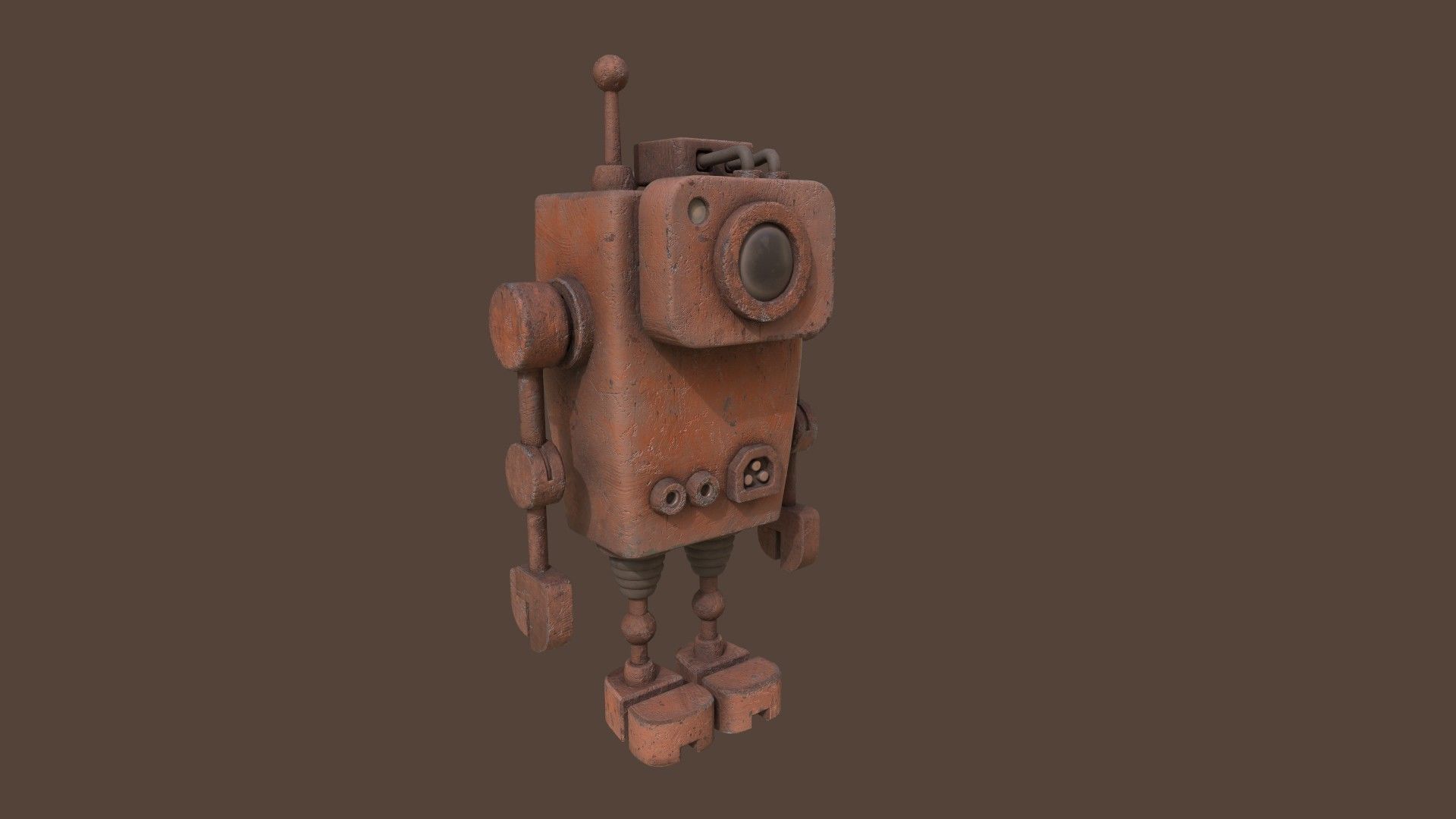 Stylized Witness Robot Low-poly 3D model_5