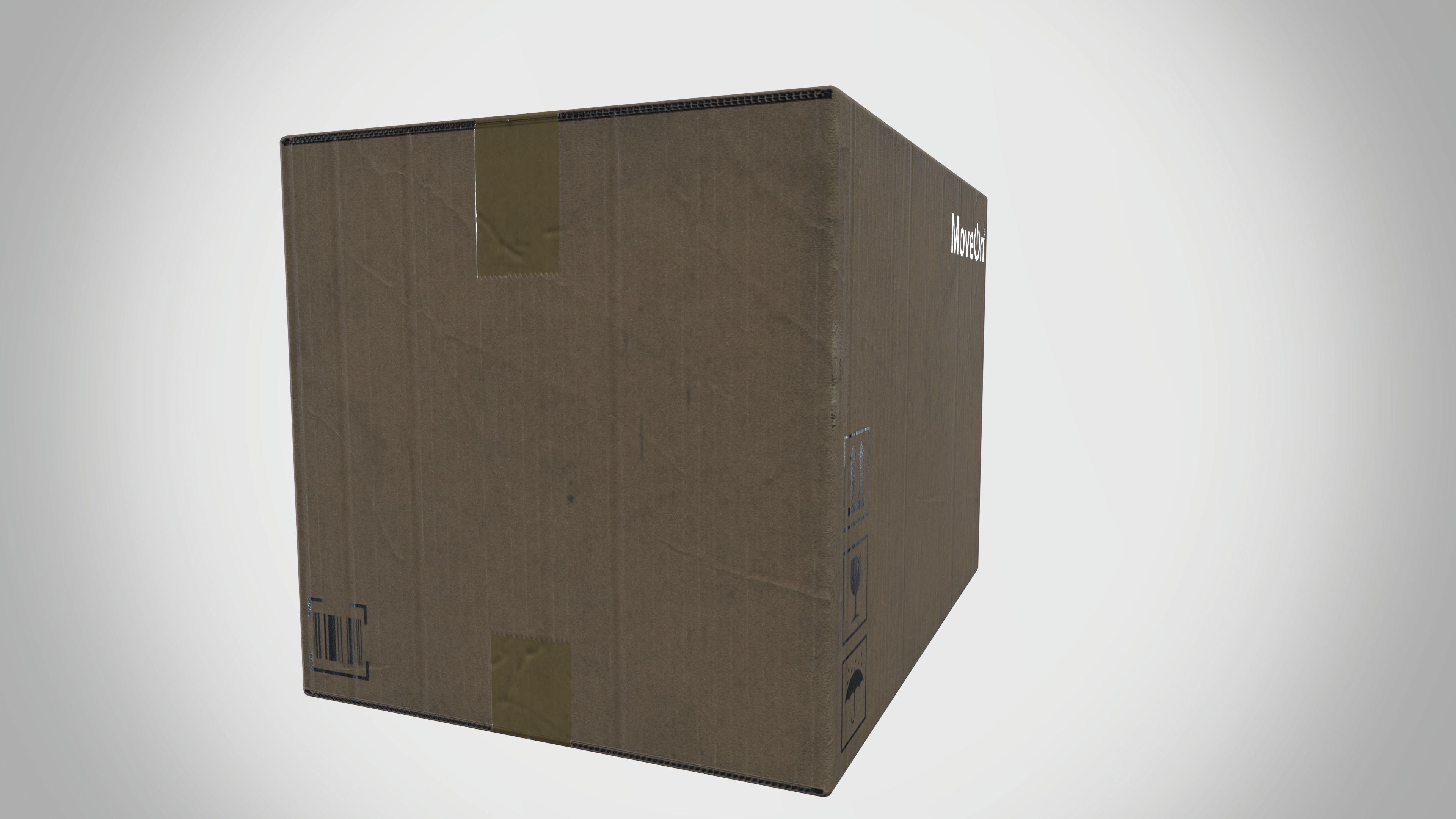Card box Low-poly 3D model_2