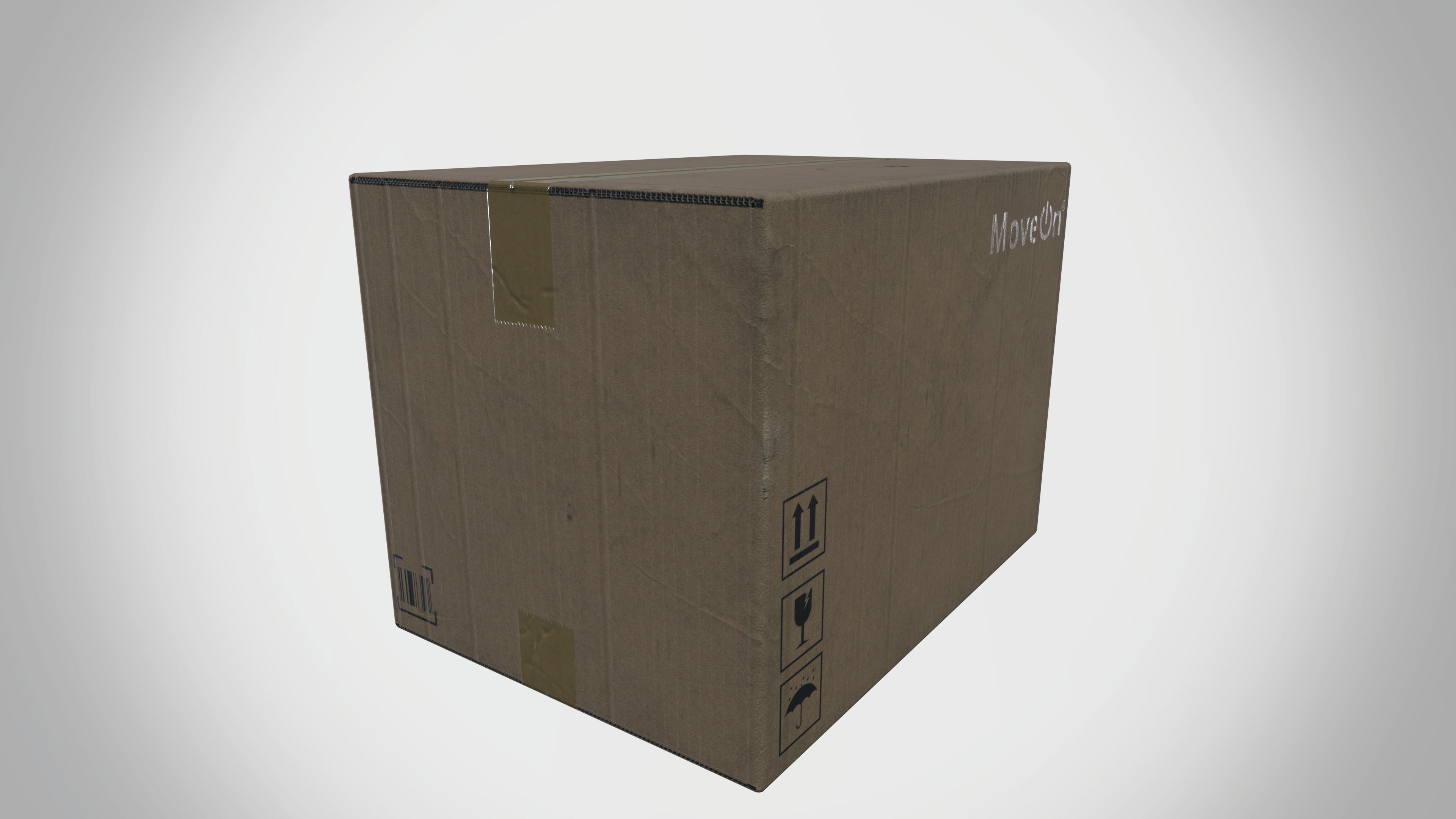 Card box Low-poly 3D model_6