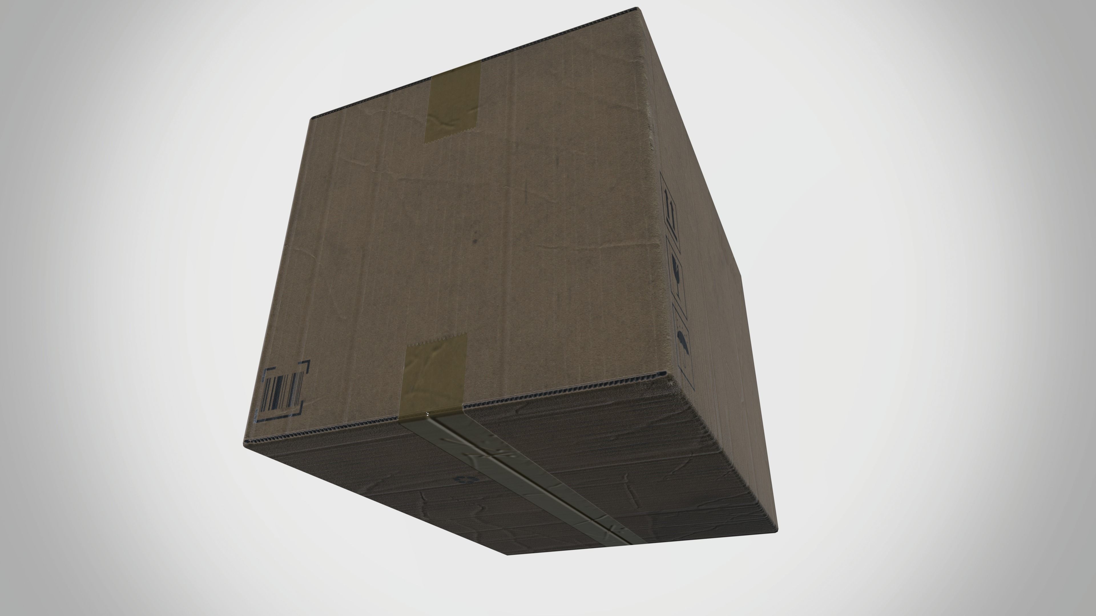 Card box Low-poly 3D model_5