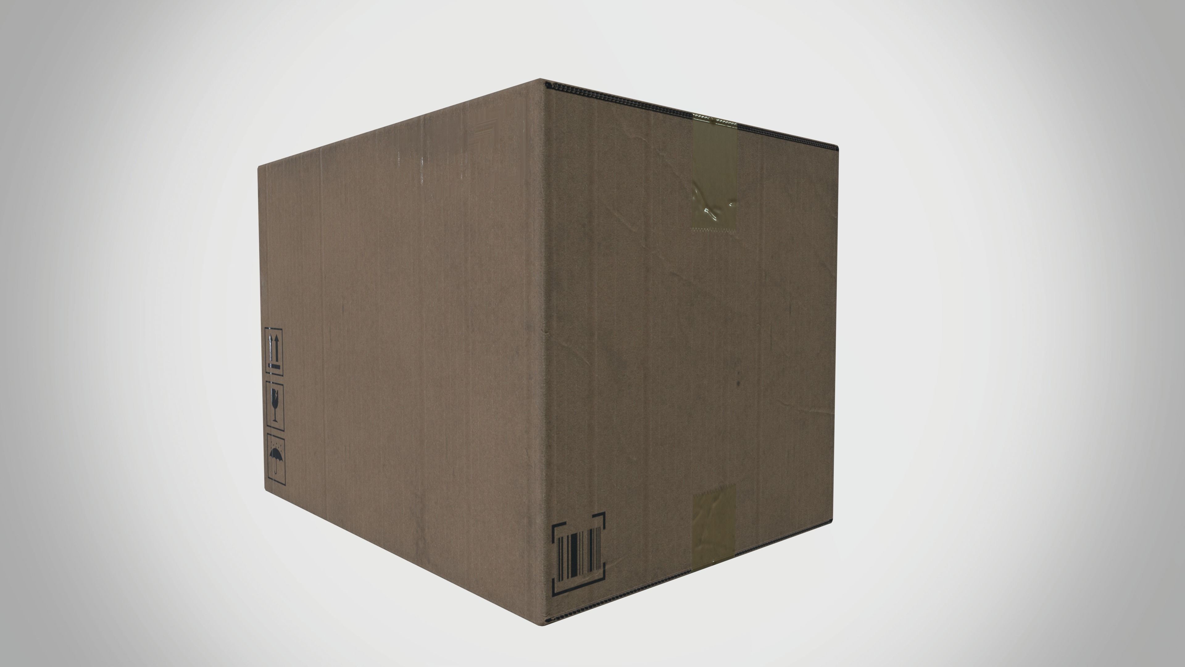 Card box Low-poly 3D model_3