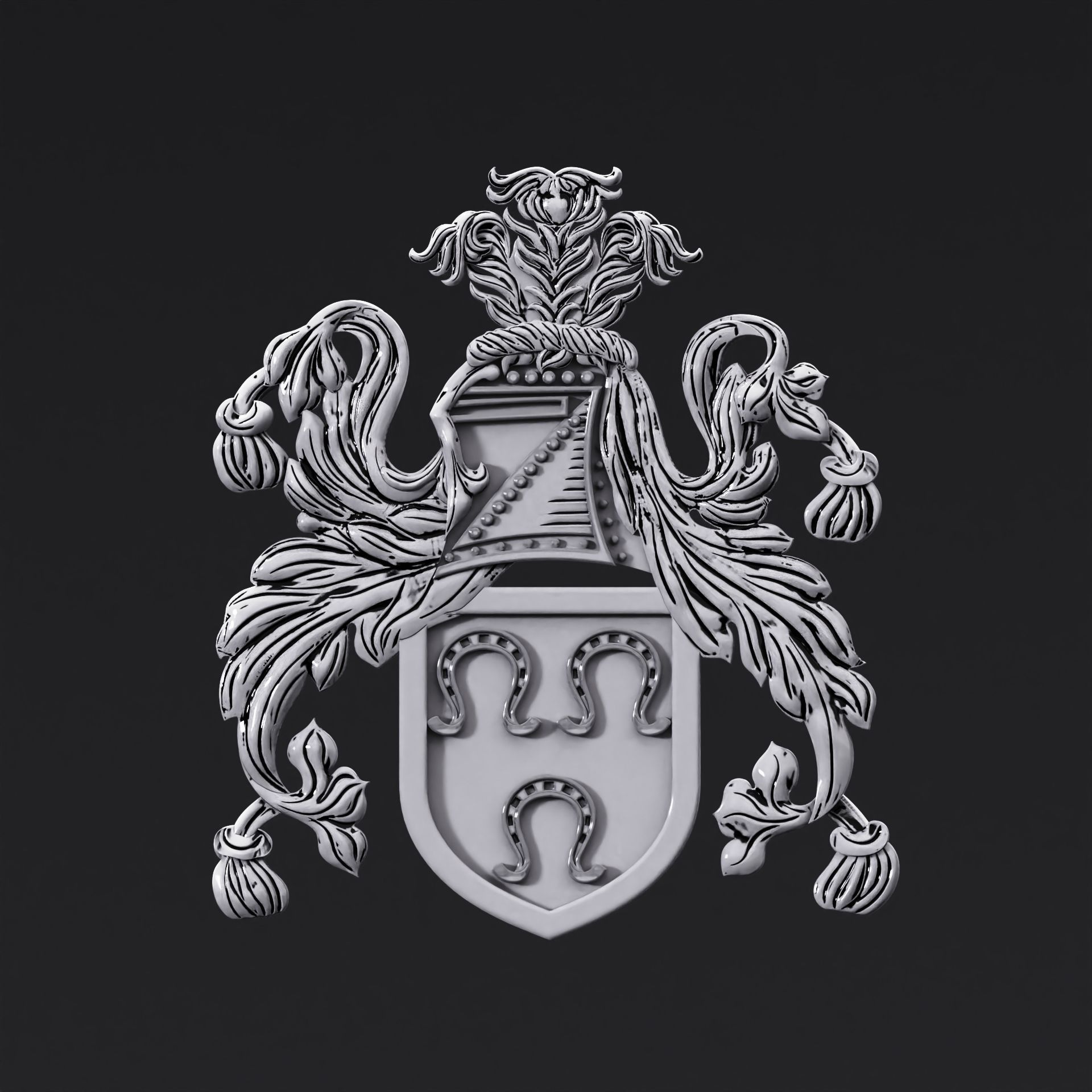 Arm of coat Family crest 3D print model_1