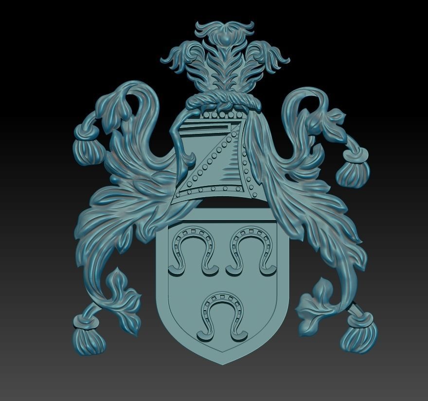 Arm of coat Family crest 3D print model_2