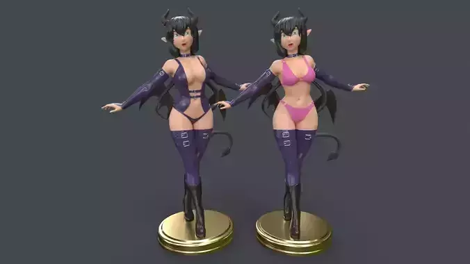 Anime Female Devil Succubus A 3D Printing 3D print model