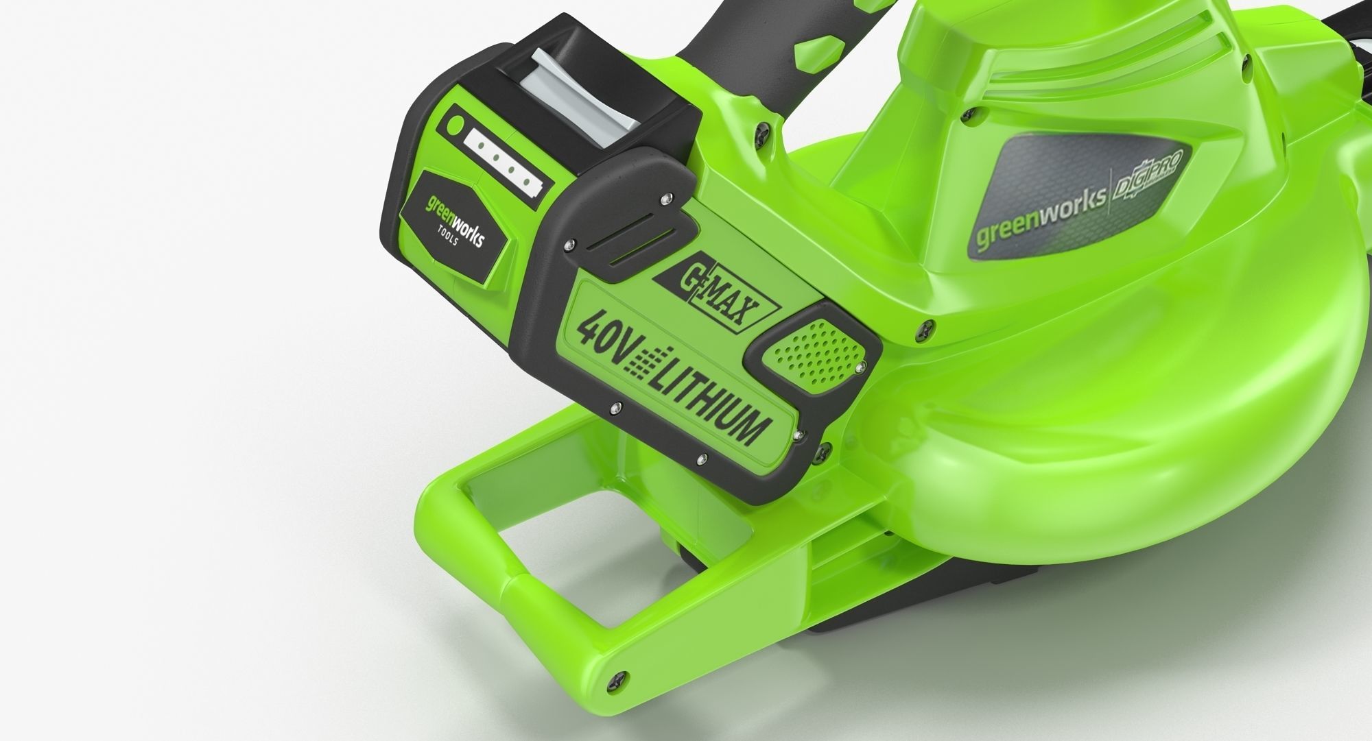 Leaf Blower DigiPro G-MAX 40V GreenWorks Low-poly 3D model_7