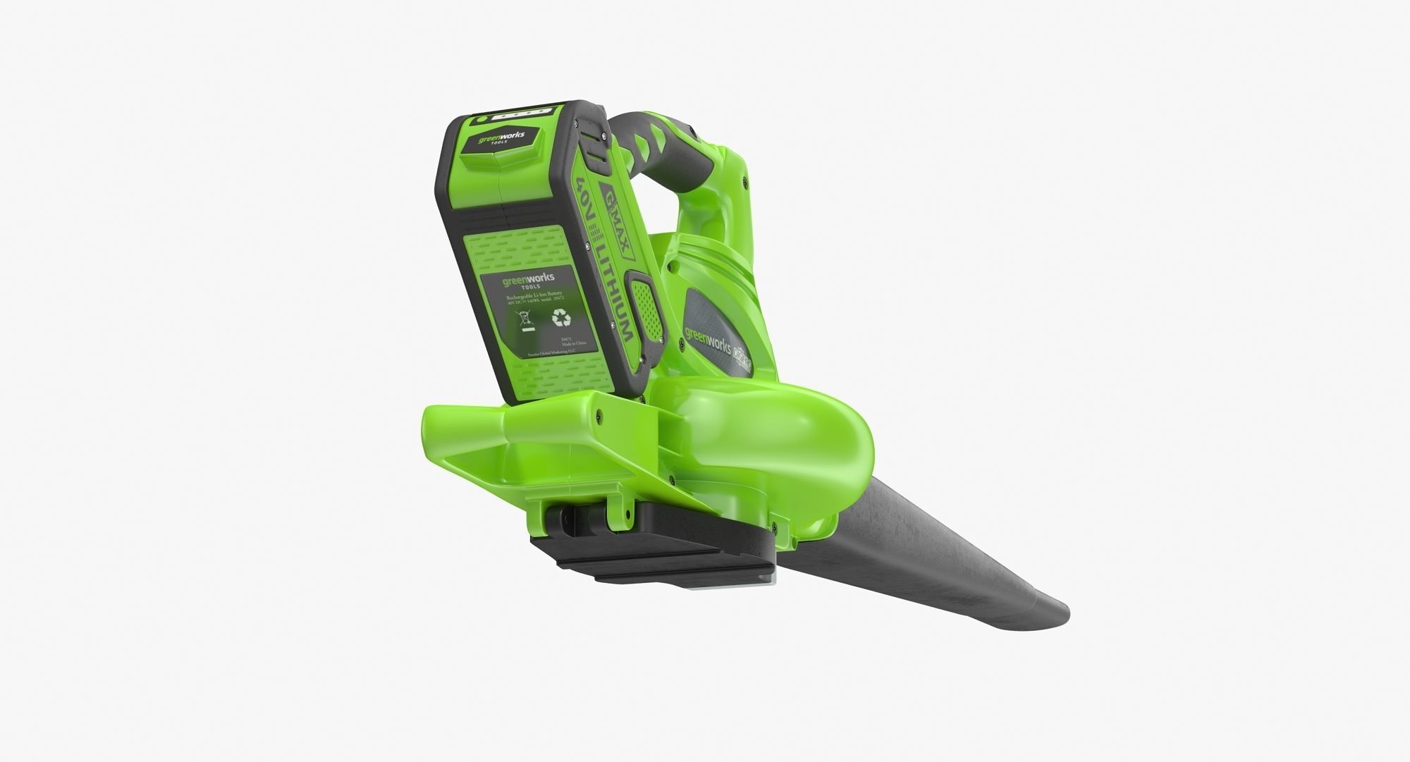 Leaf Blower DigiPro G-MAX 40V GreenWorks Low-poly 3D model_8